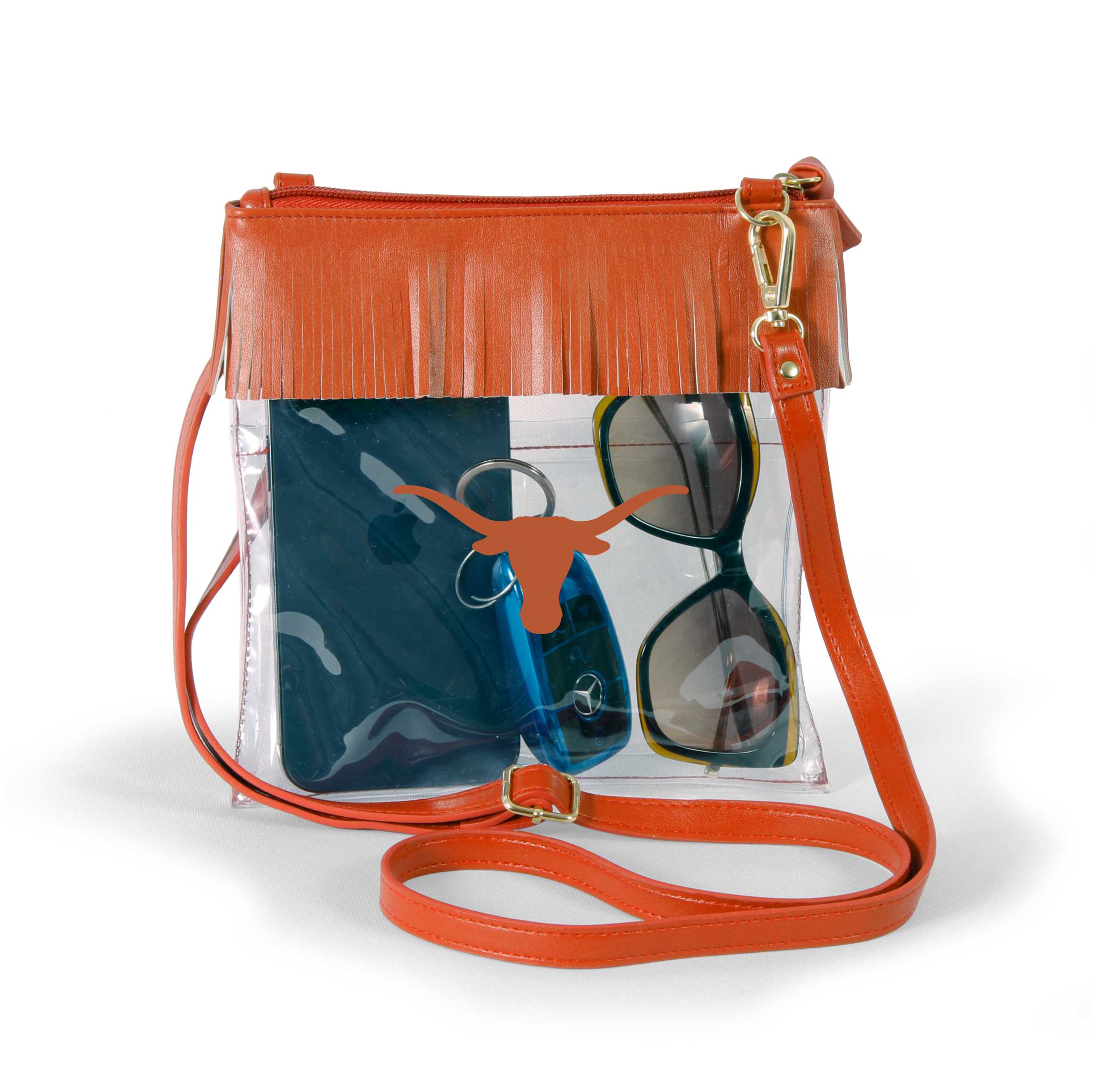 Texas Longhorns Clear crossbody with fringe by Desden