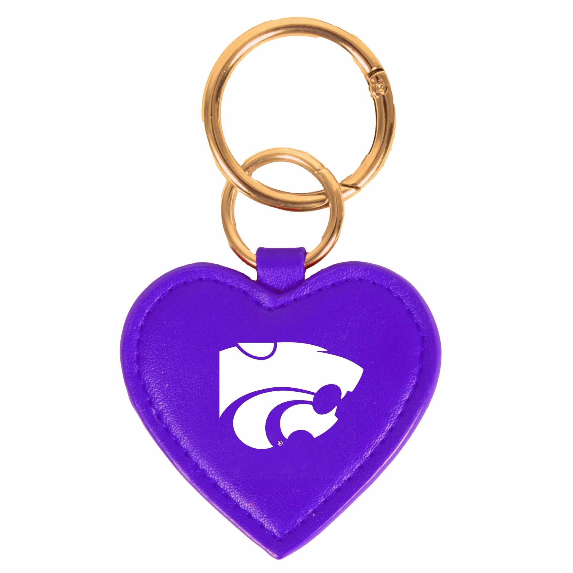 Kansas State Cats Heart Purse Charm/ Key Ring by Desden