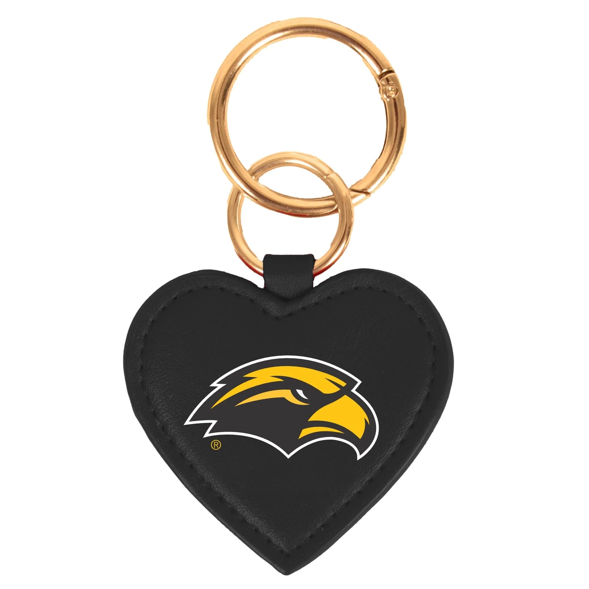 Southern Miss Golden Eagles Heart Purse Charm/ Key Ring by Desden