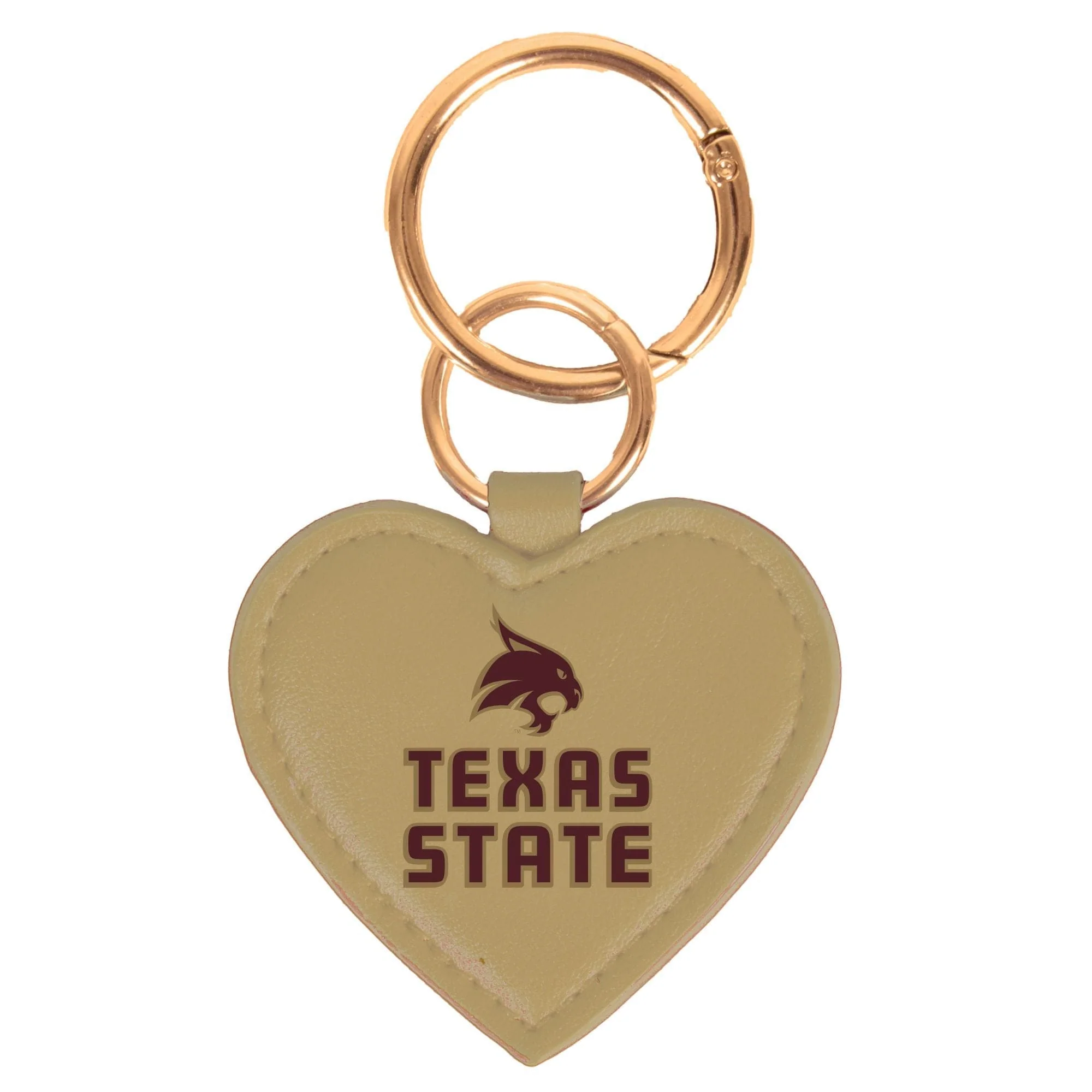 Texas State Bobcats Heart Purse Charm/ Key Ring by Desden
