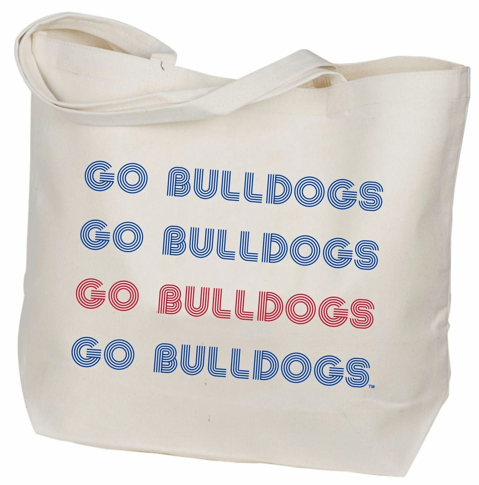 Louisiana Tech Bulldogs Canvas Tote Bag in Royal and Red - USA Made Tote by Desden