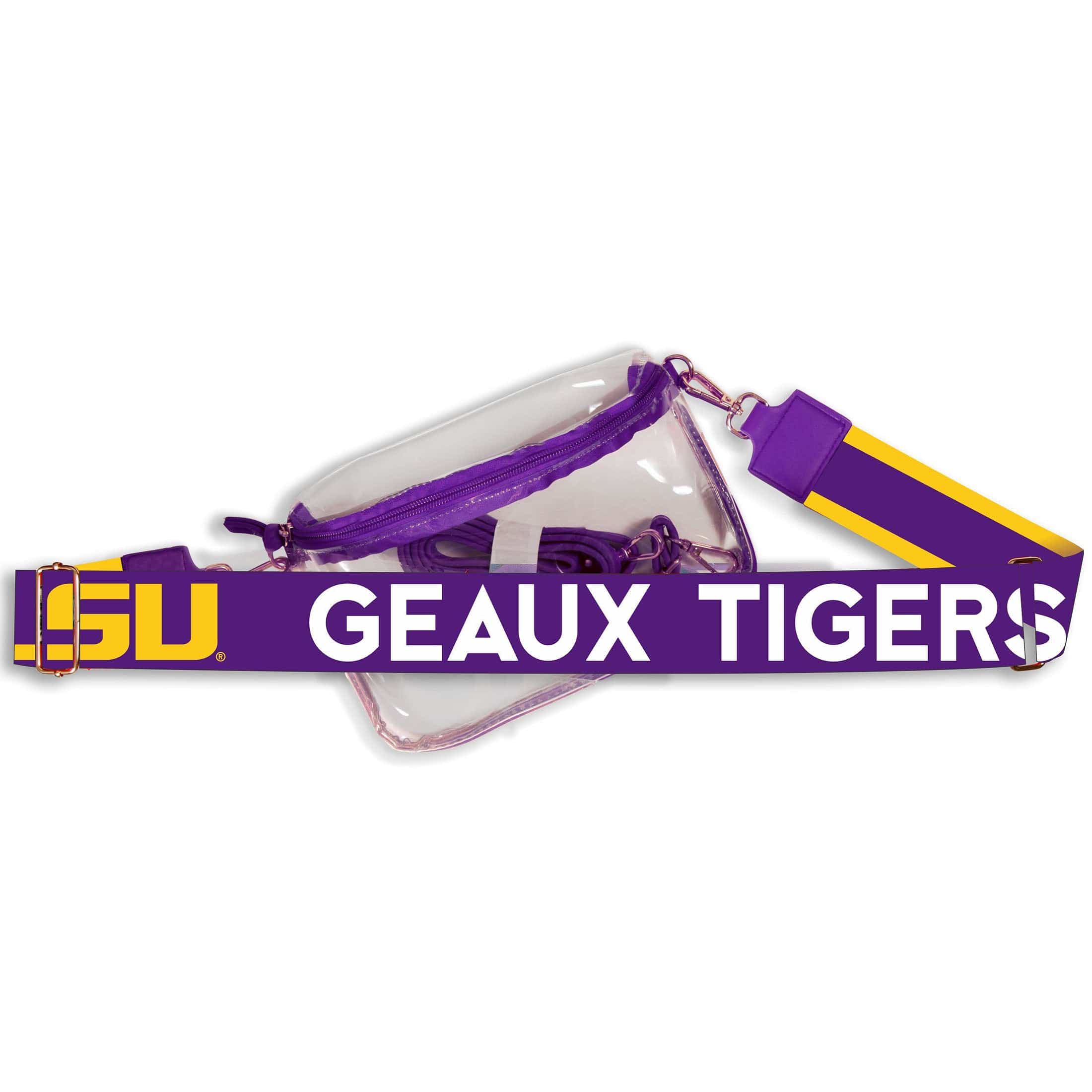 LSU Hailey Clear Sling Bag with Logo Strap by Desden