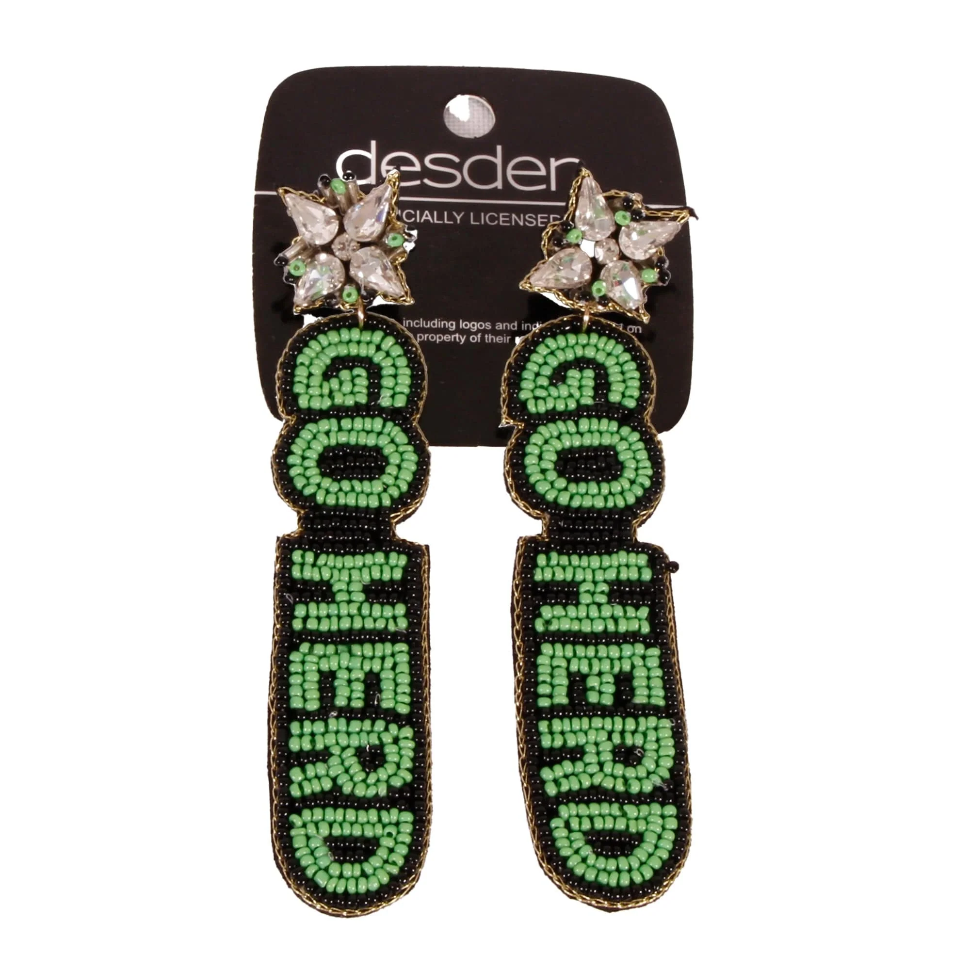 Marshall Go Herd Beaded Earrings in Green and Black by Desden - Image 2