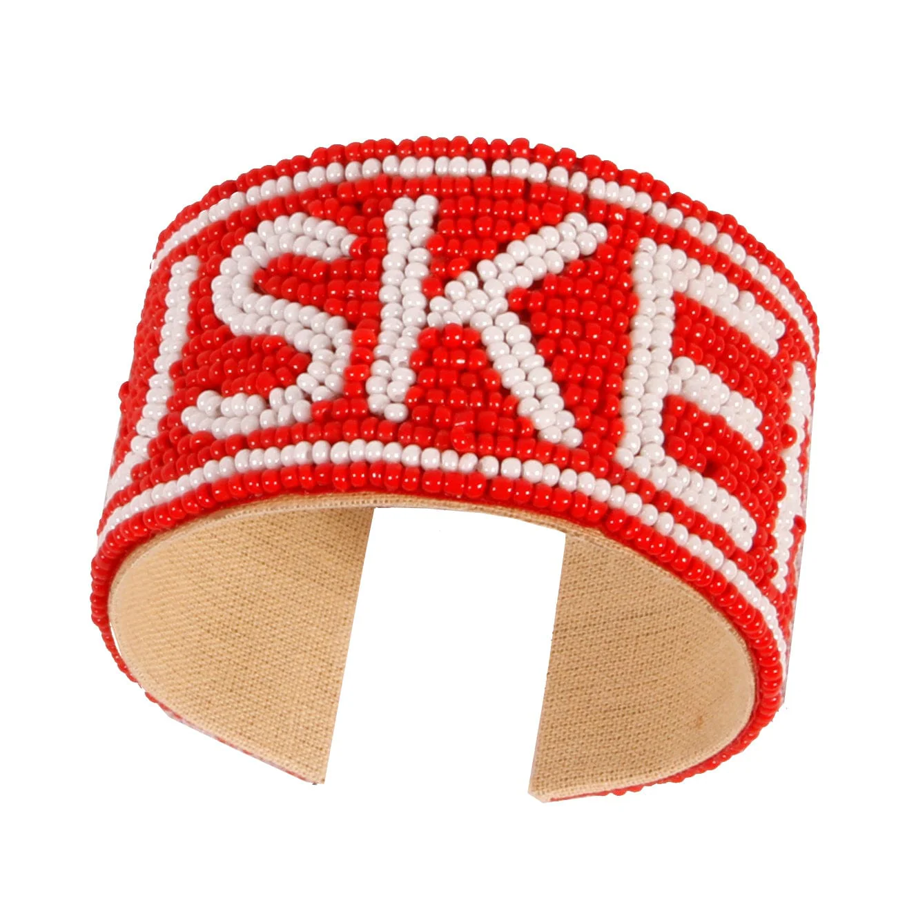 Nebraska Huskers Beaded Cuff in Red and White by Desden
