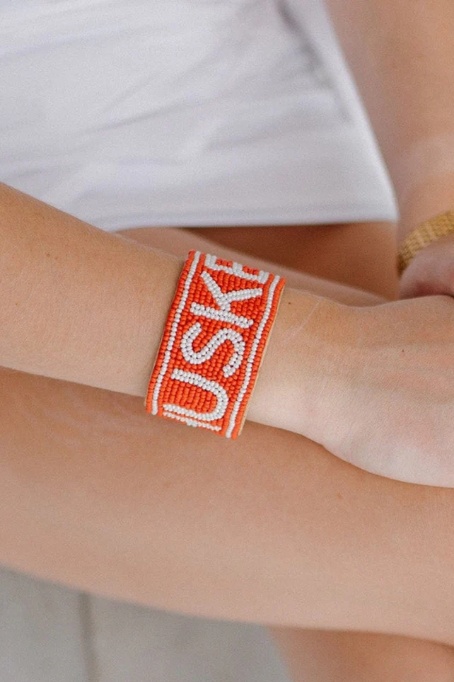 Nebraska Huskers Beaded Cuff in Red and White by Desden - Image 2