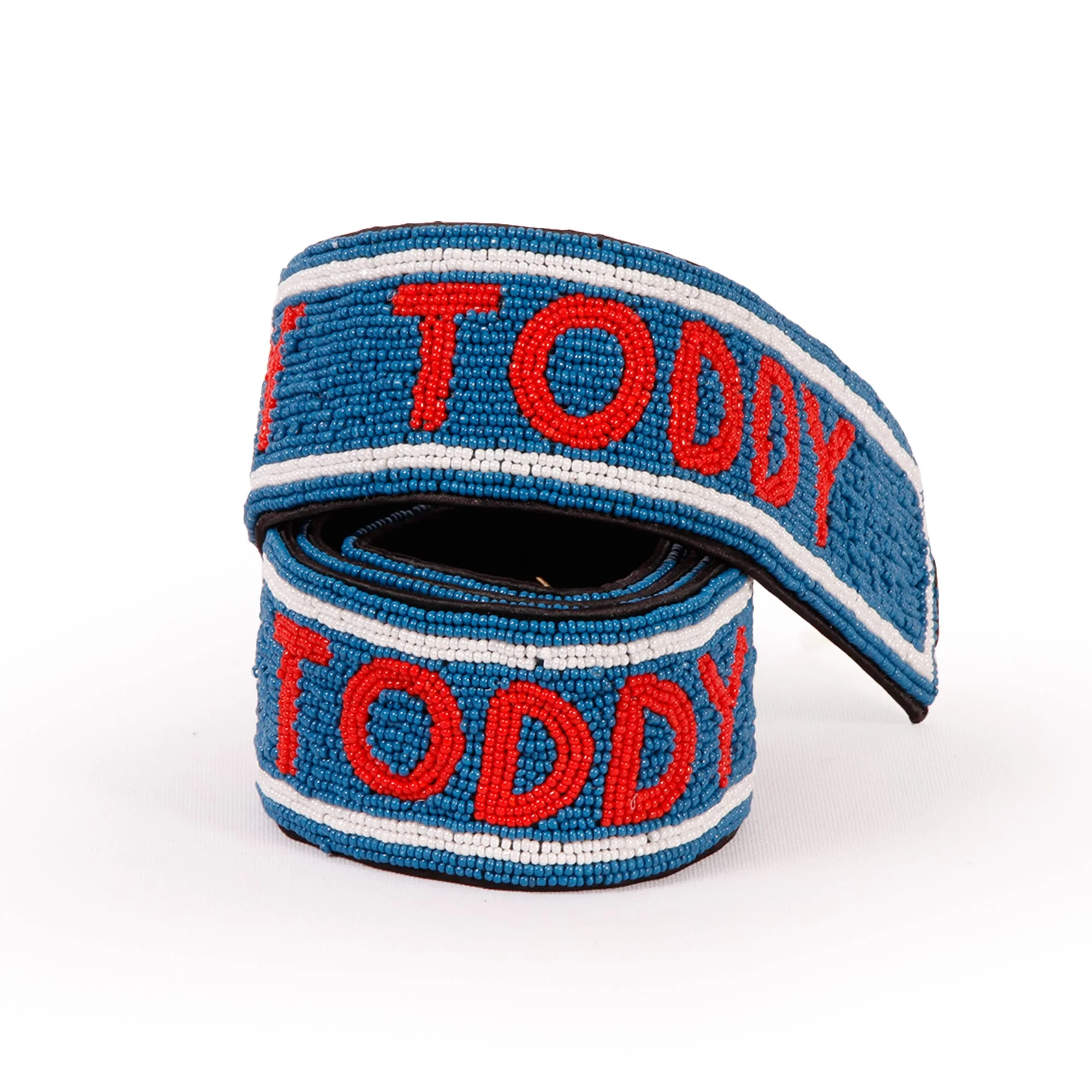 Ole Miss Hotty Toddy Powder Blue and Red Beaded Purse Strap by Desden