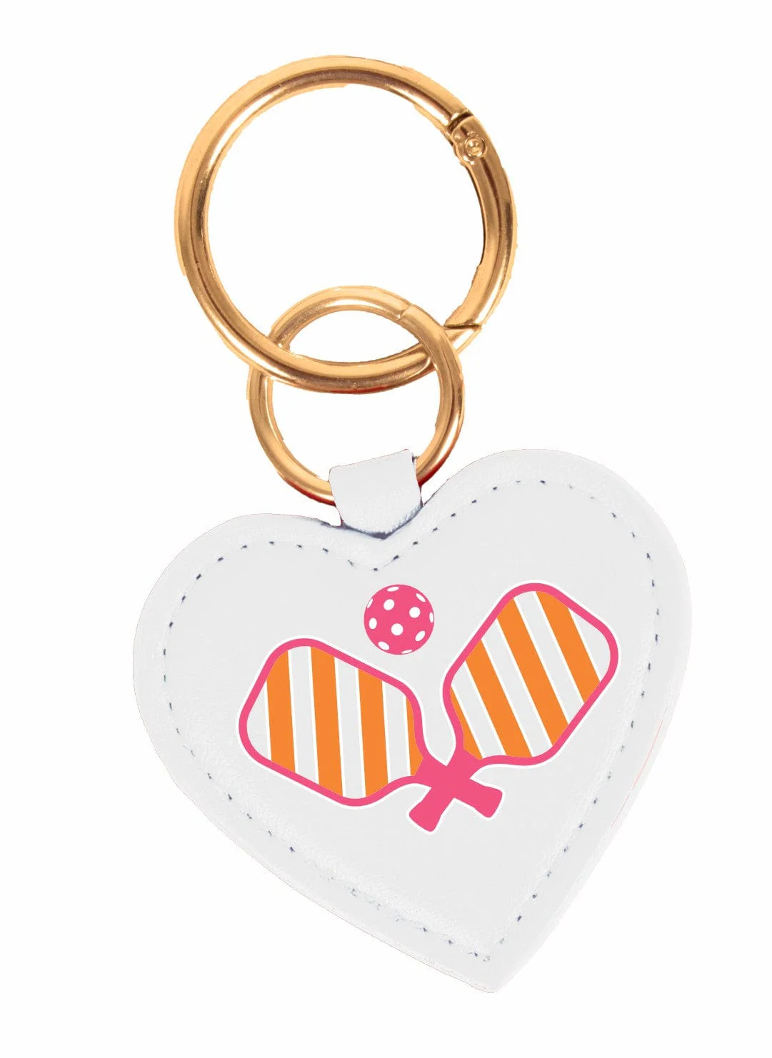 Pickleball Heart Purse Charm/Key Ring - Image 2