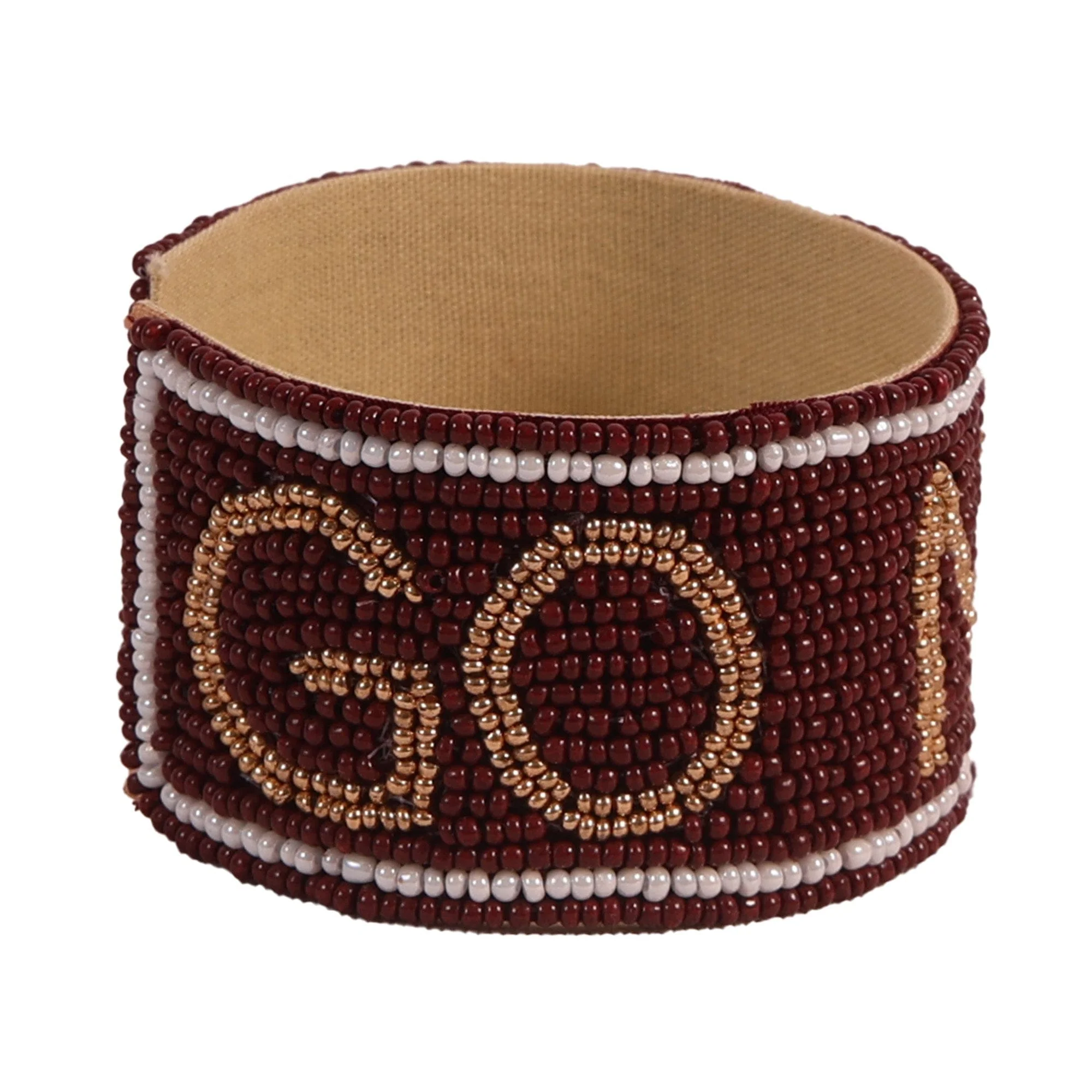 Florida State FSU Go Noles Beaded Cuff in Garnet and Gold by Desden - Image 2