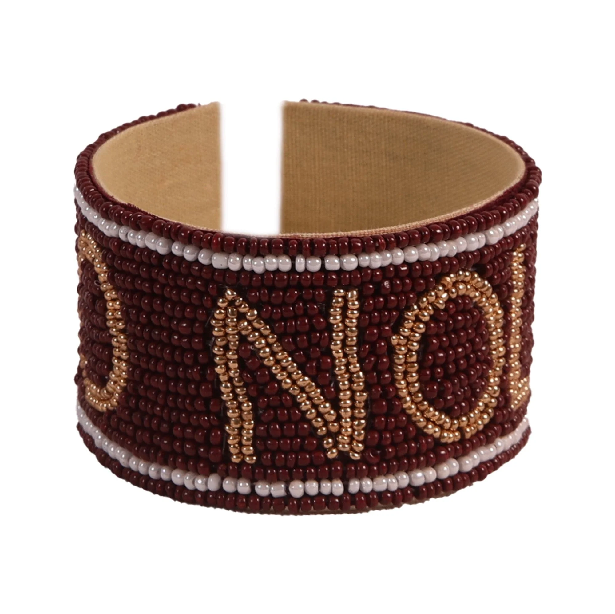 Florida State FSU Go Noles Beaded Cuff in Garnet and Gold by Desden - Image 3