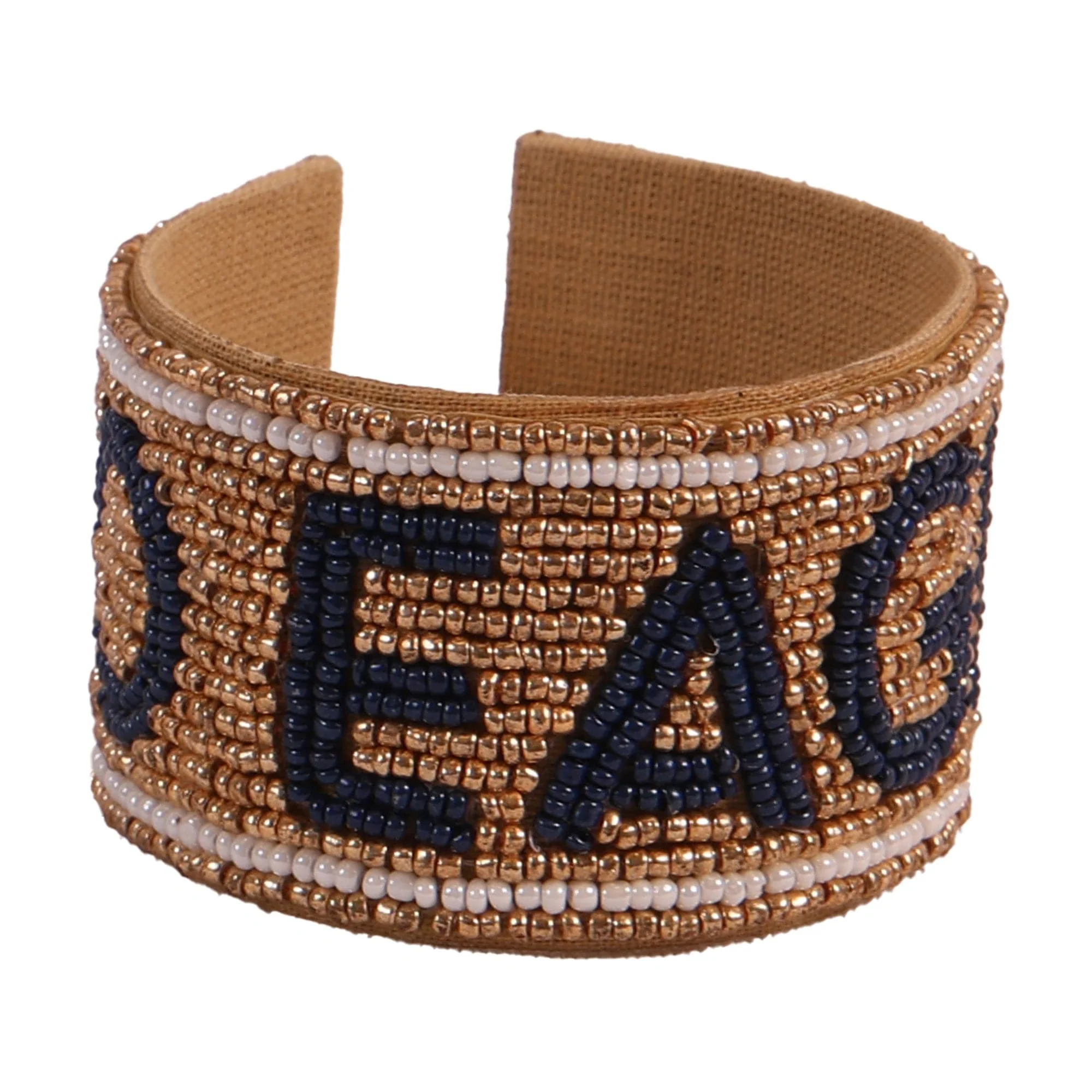 Georgia Southern Go Eagles Beaded Cuff in Navy and Gold by Desden - Image 3