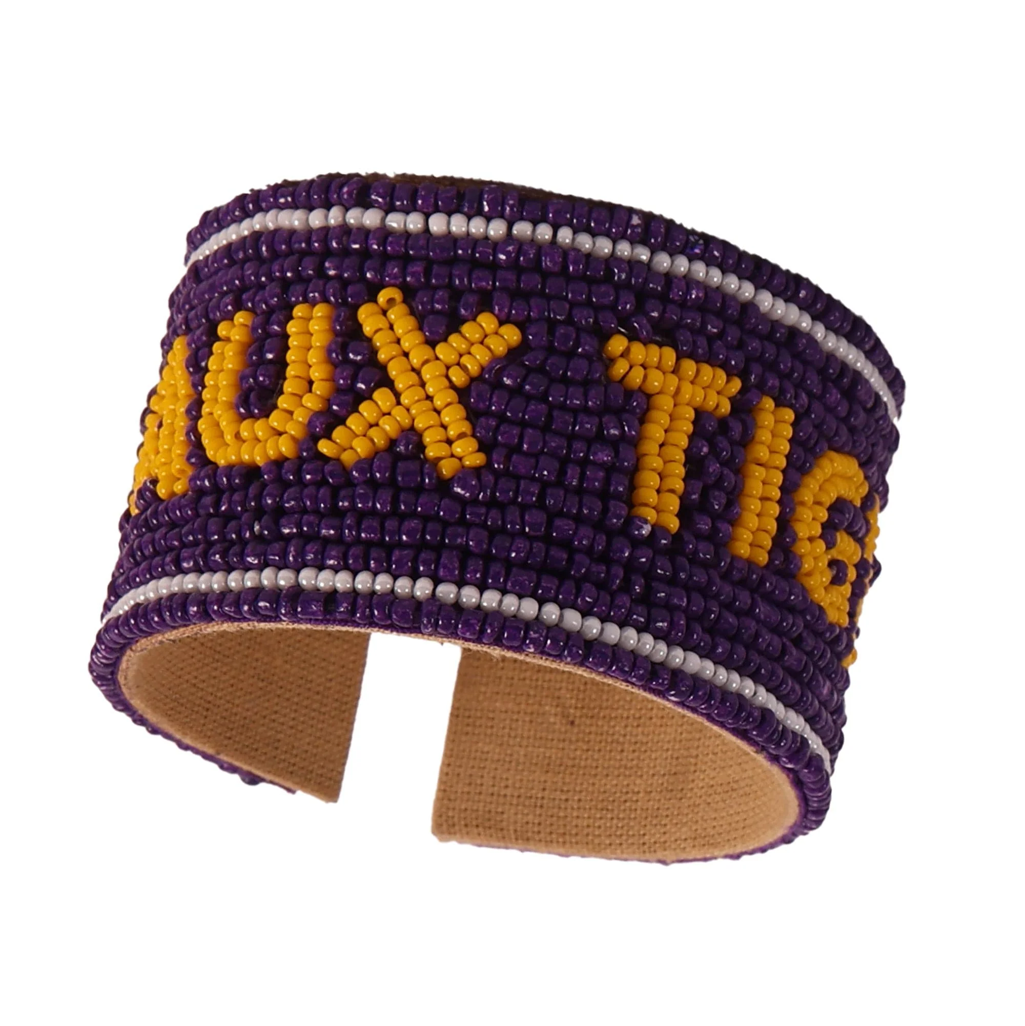 LSU Geaux Tigers Beaded Cuff in Purple and Gold by Desden