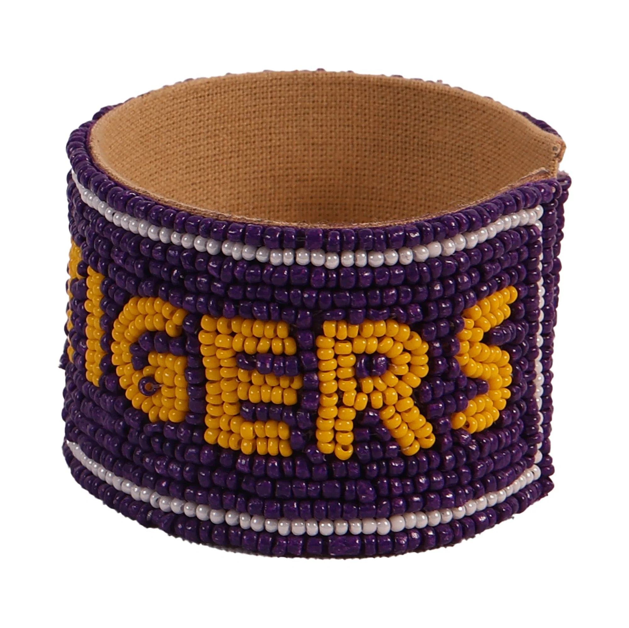 LSU Geaux Tigers Beaded Cuff in Purple and Gold by Desden - Image 4