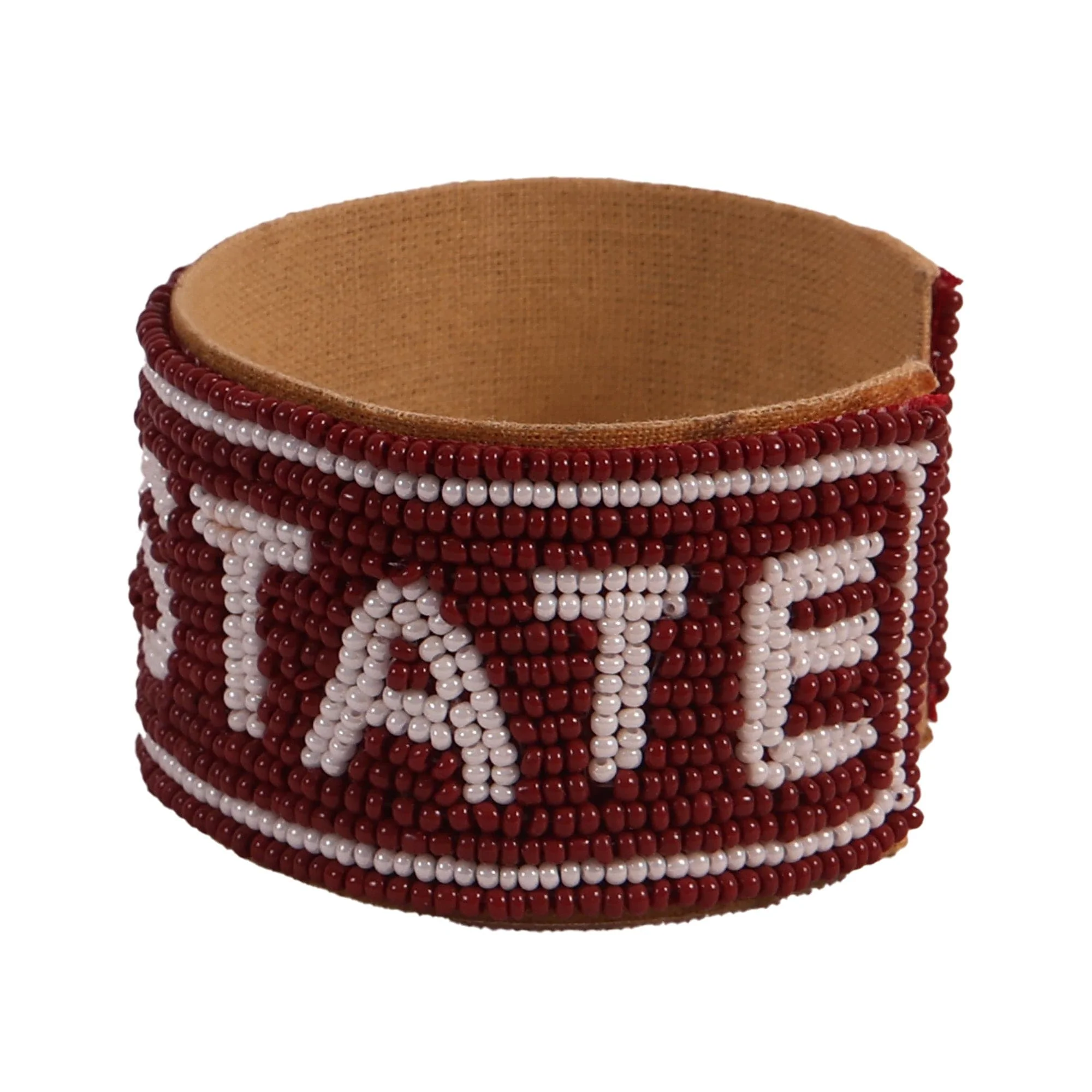 Mississippi State Hail State Beaded Cuff in Maroon and White by Desden - Image 4
