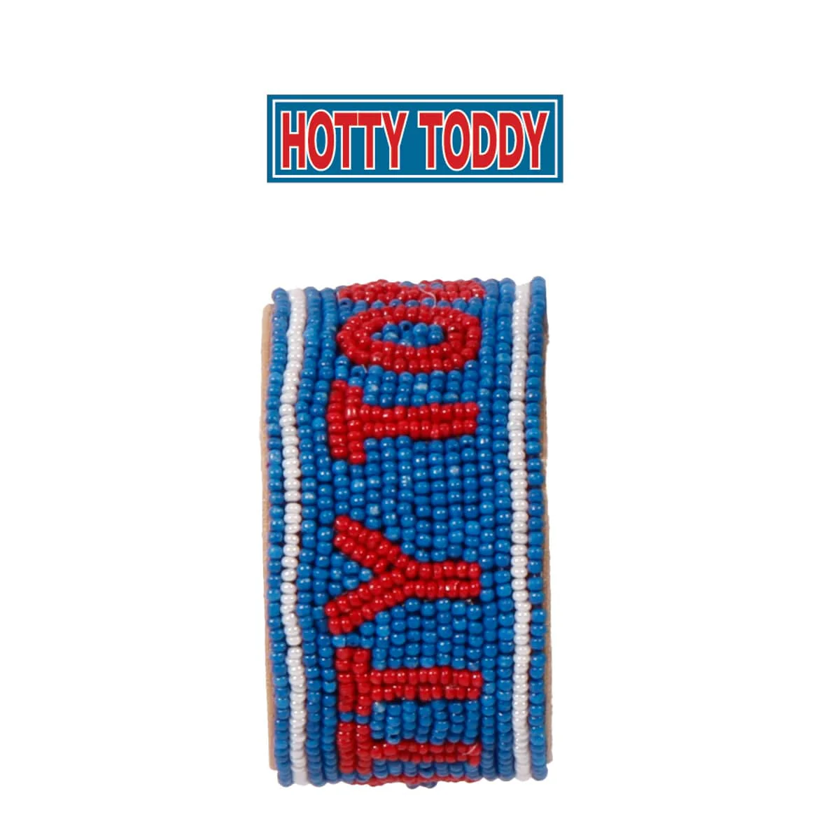 Ole' Miss Rebels Hotty Toddy Beaded Cuff in Sky and Red by Desden