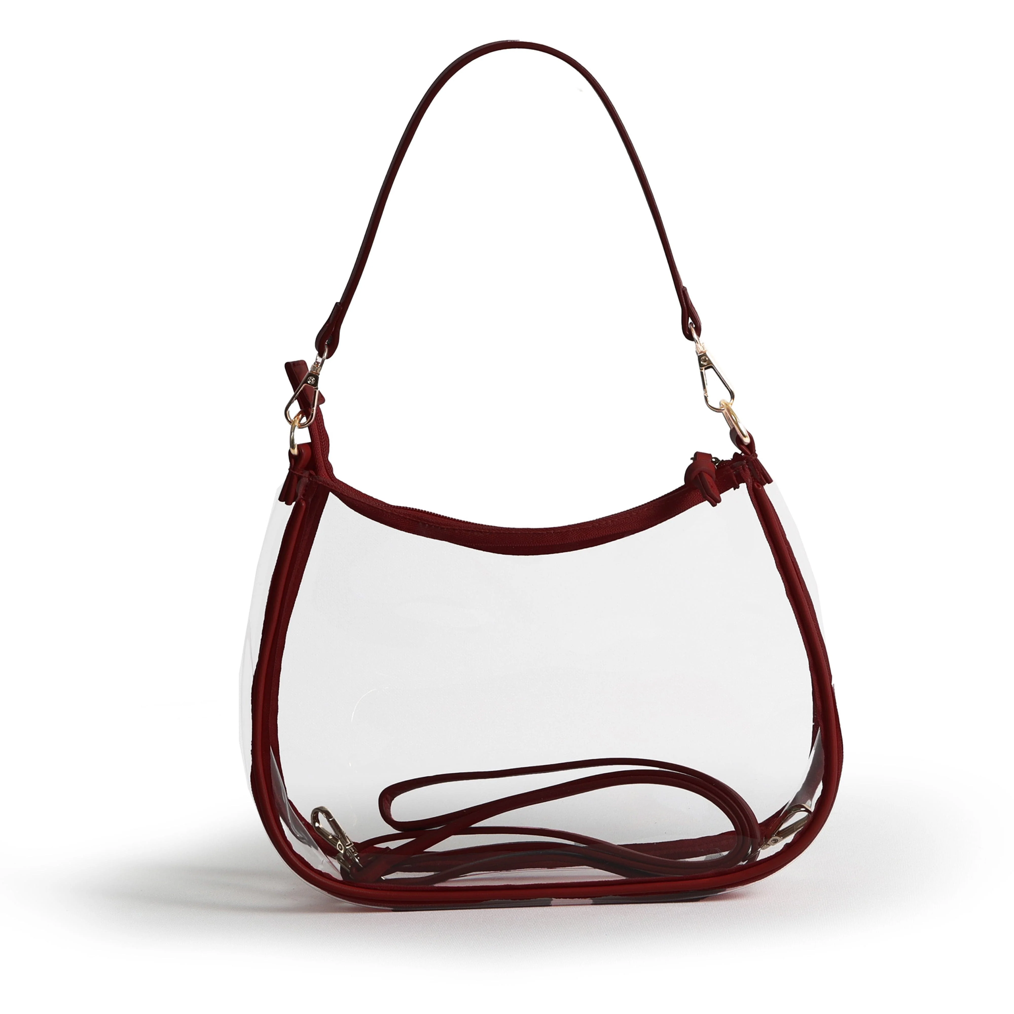 Sara Clear Purse - Maroon