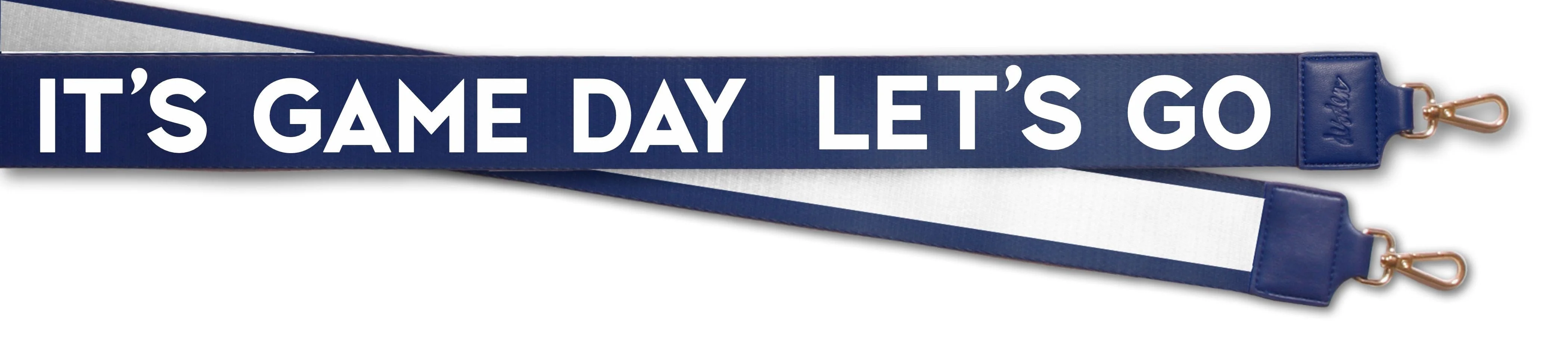 Purse Strap 2" wide - Let's Go It's Game Day in Navy/White