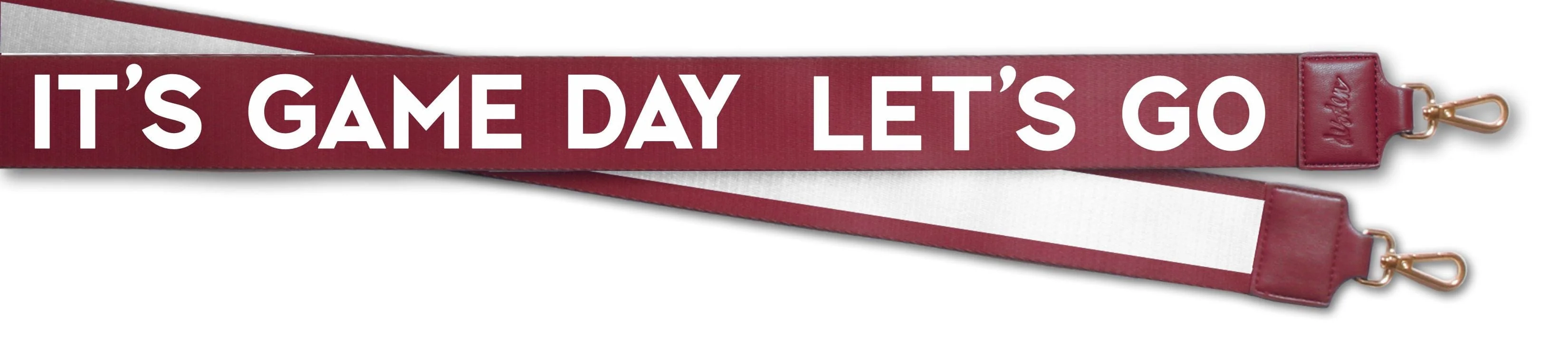 Purse Strap 2" wide - Let's Go It's Game Day in Maroon/White
