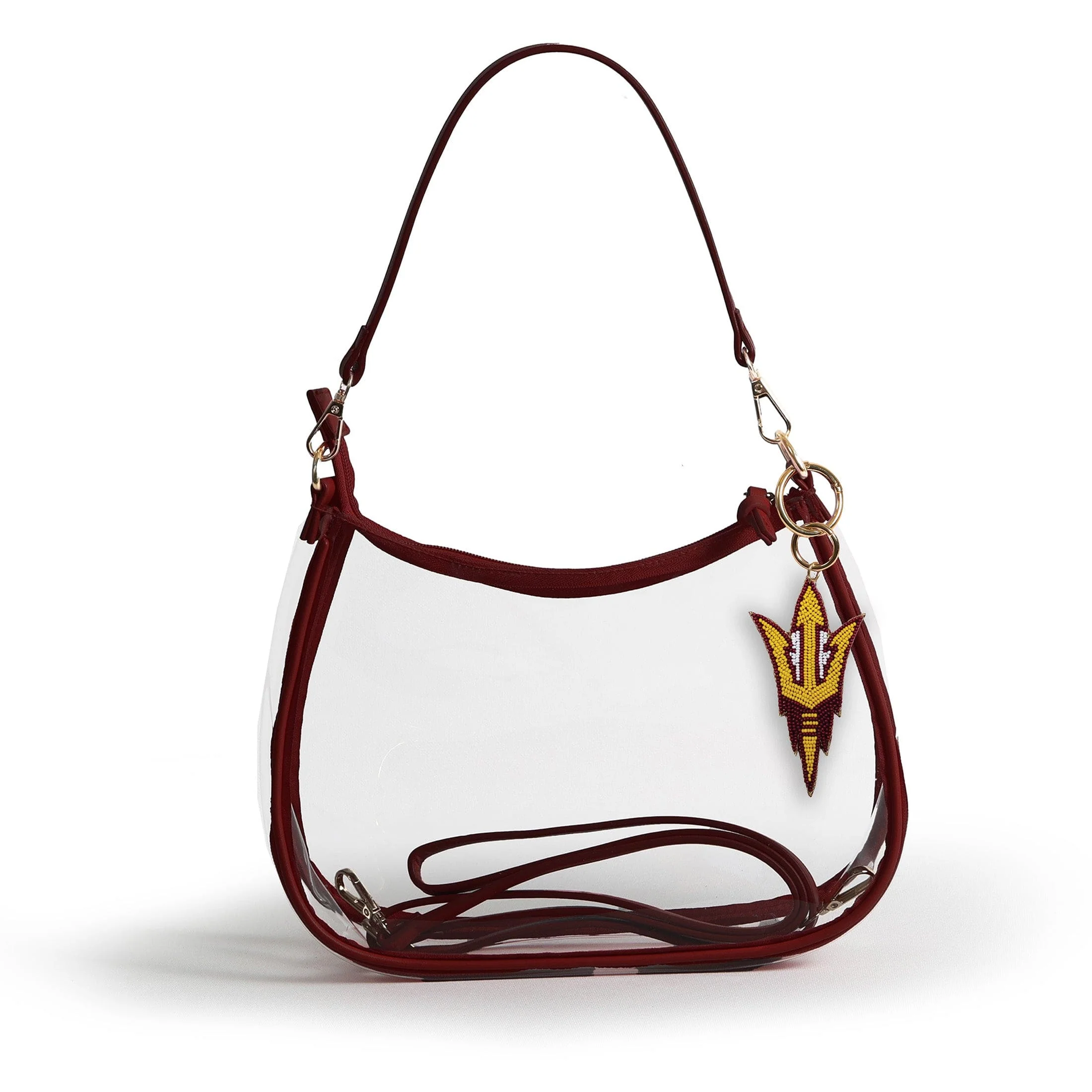 Sara Clear Purse with Beaded Charm – Arizona State Sun Devils