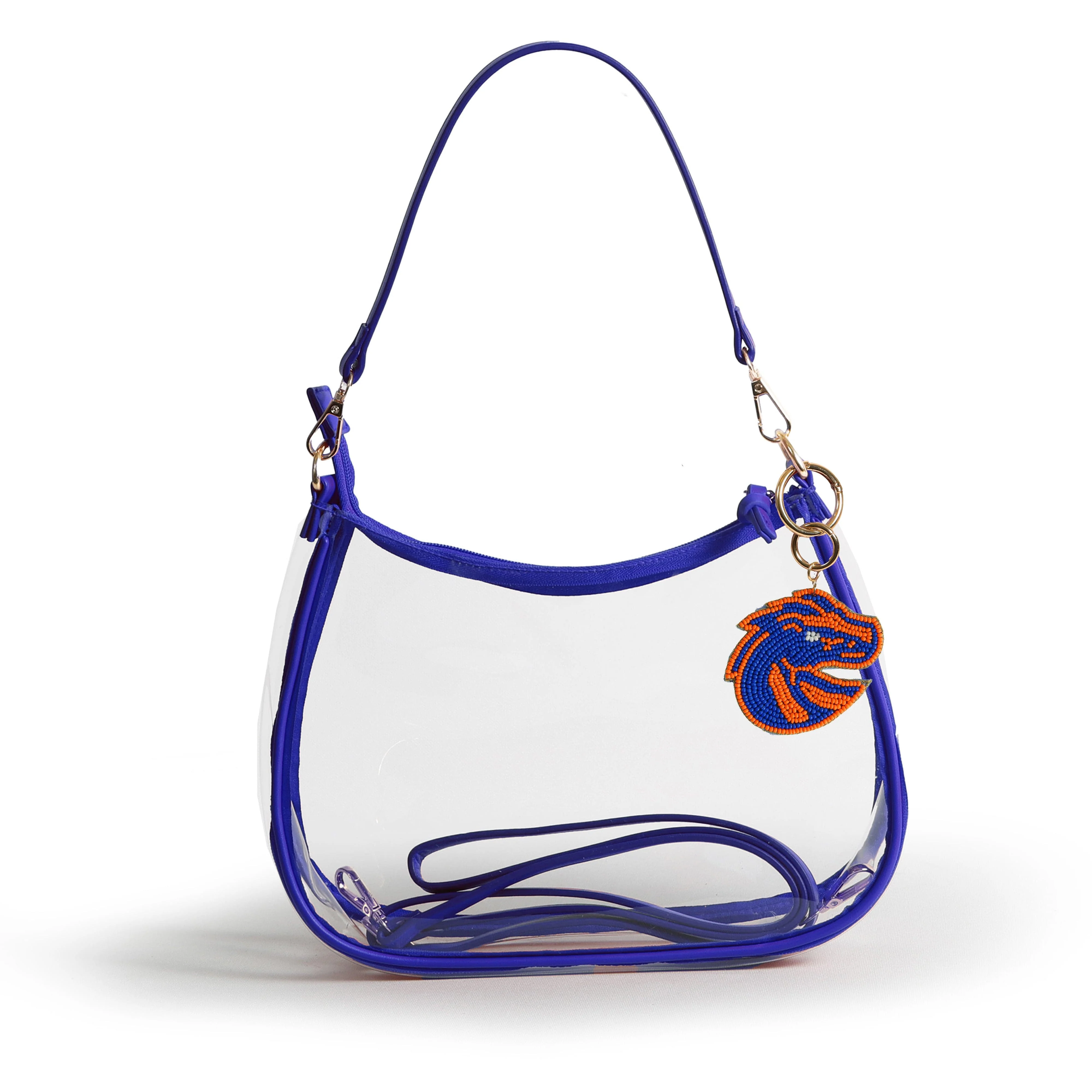 Sara Clear Purse with Beaded Charm – Boise State Broncos