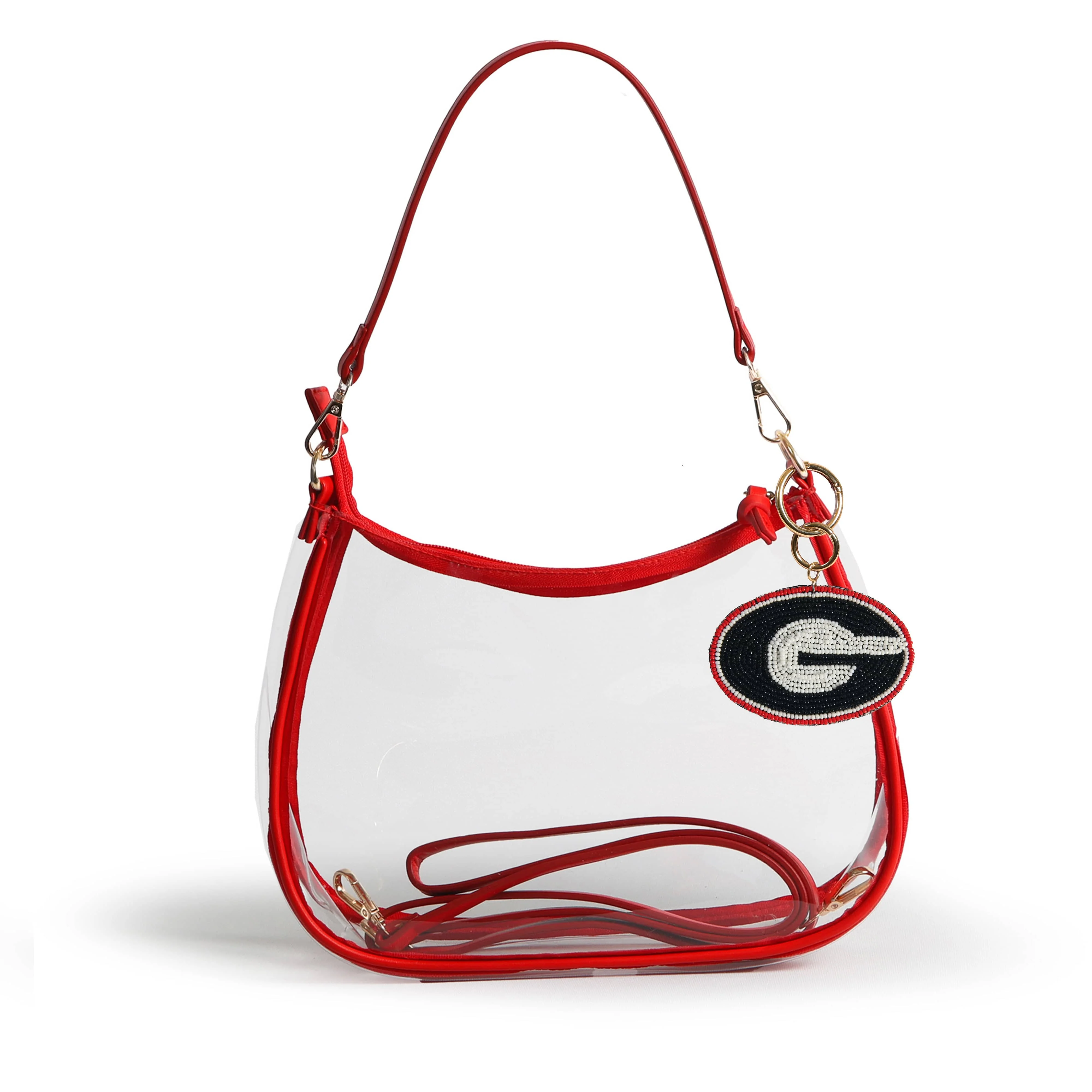 Sara Clear Purse with Beaded Charm – Georgia Bulldogs