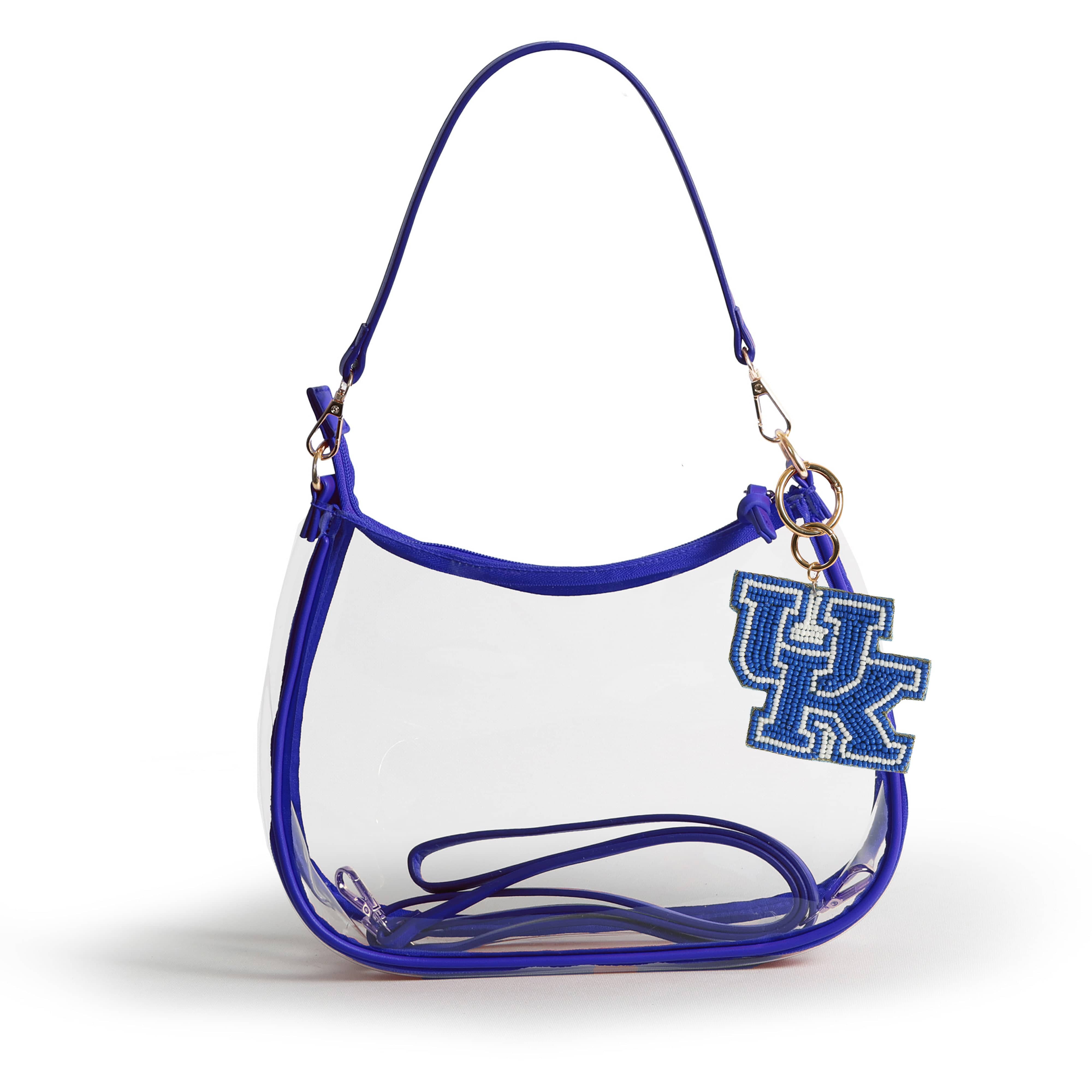 Sara Clear Purse with Beaded Charm – Kentucky Wildcats