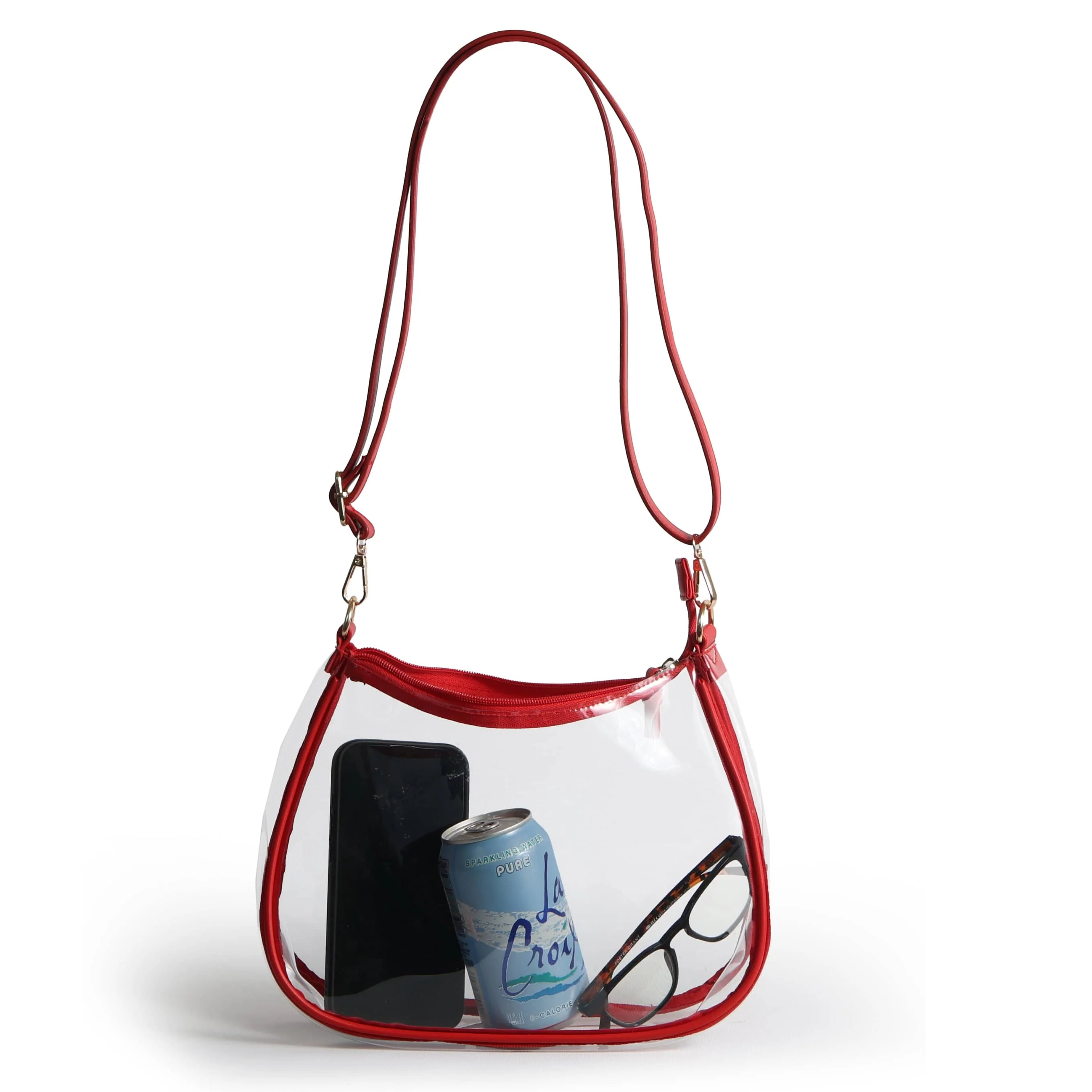 Sara Clear Purse with Beaded Charm – Louisville Cardinals - Image 2