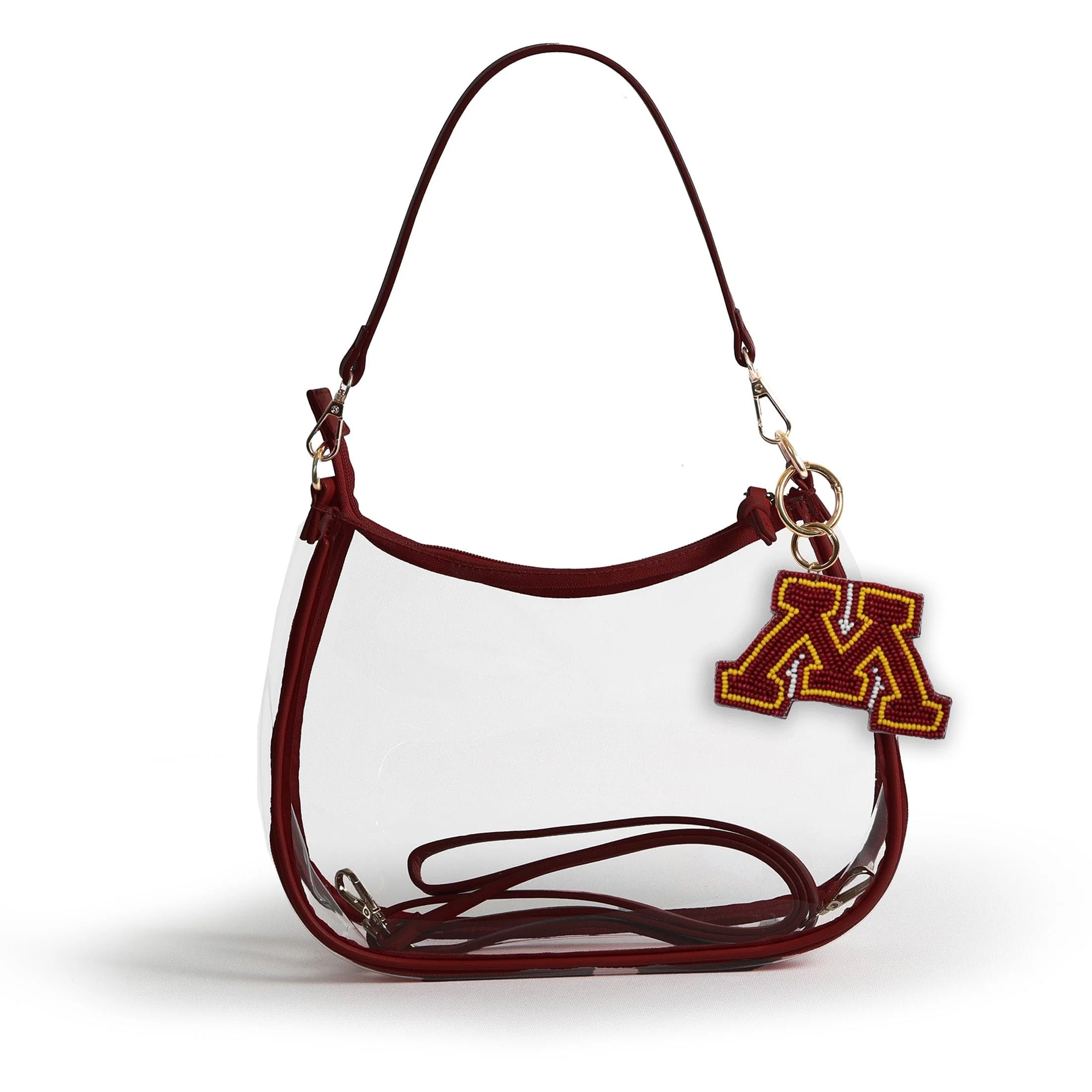 Sara Clear Purse with Beaded Charm – Minnesota Golden Gophers