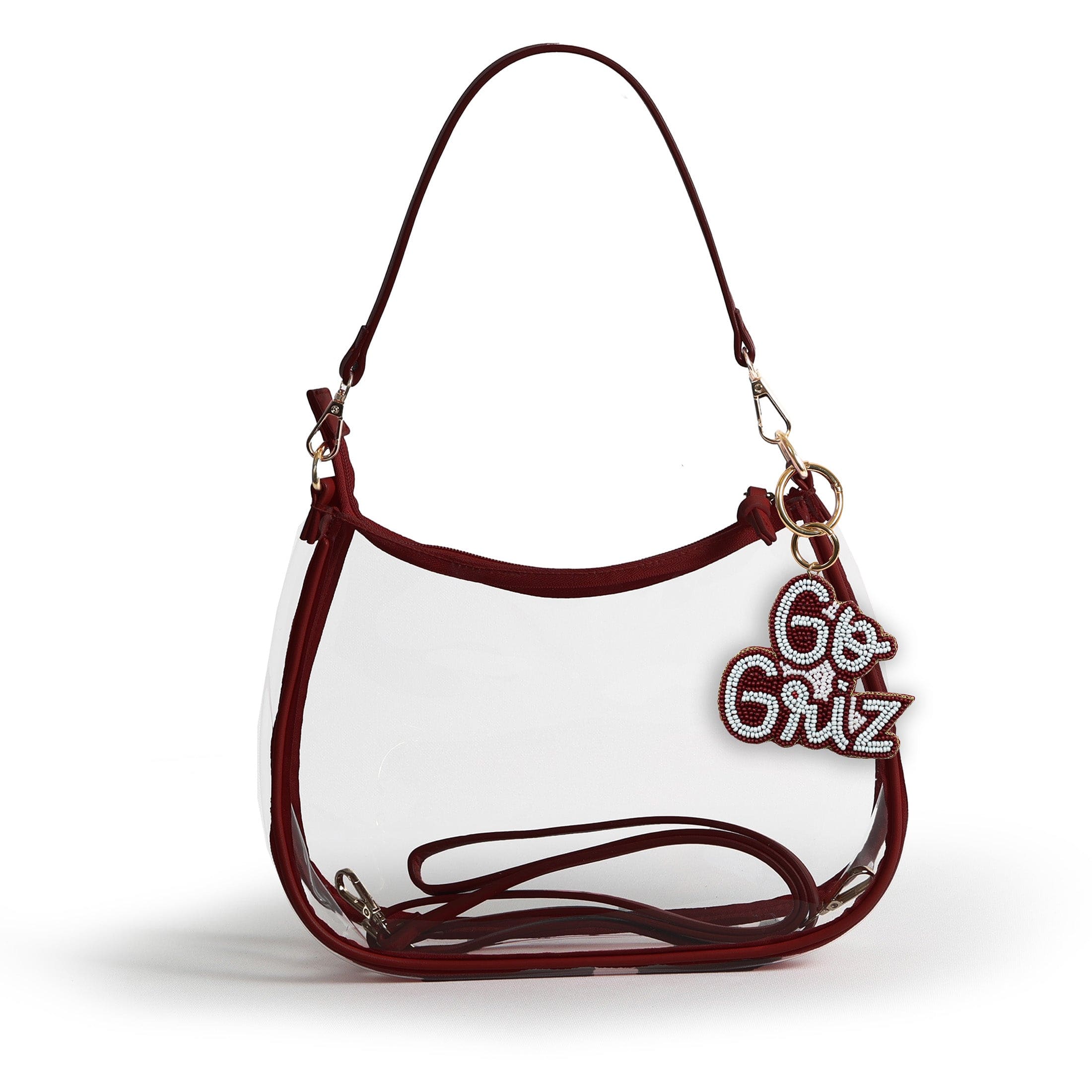 Sara Clear Purse with Beaded Charm – Montana Grizzlies