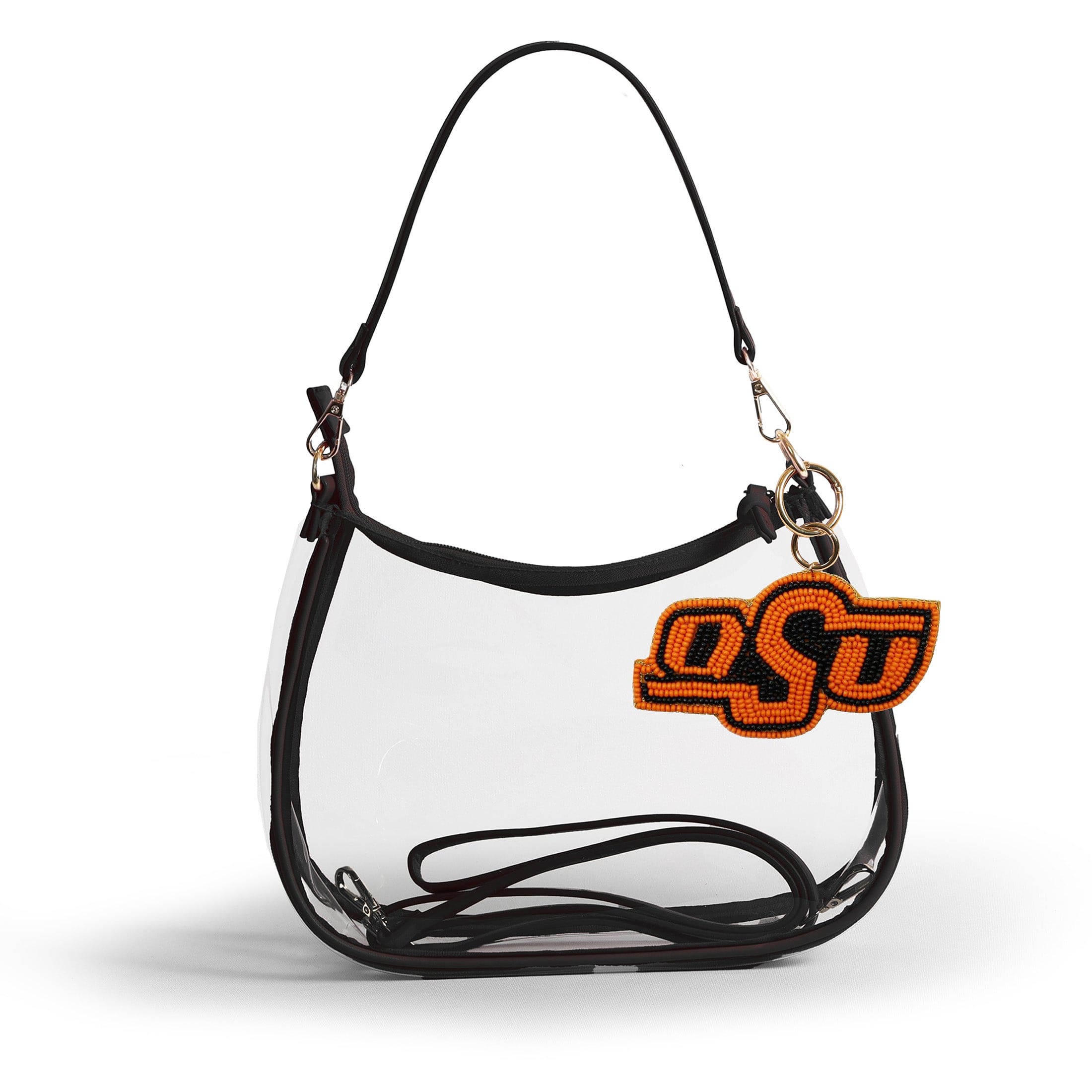 Sara Clear Purse with Beaded Charm – Oklahoma State Cowboys