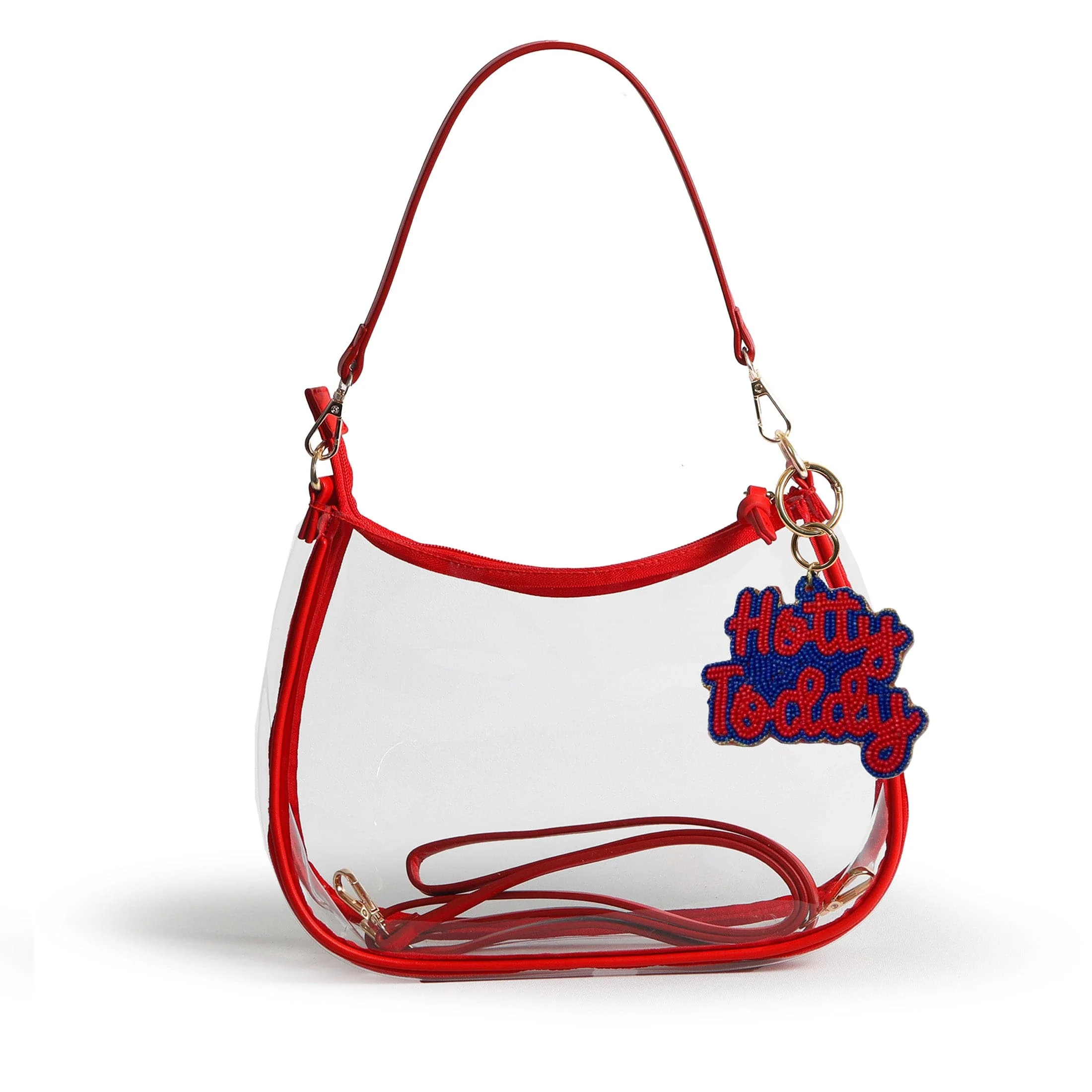 Sara Clear Purse with Beaded Charm – Ole Miss Rebels