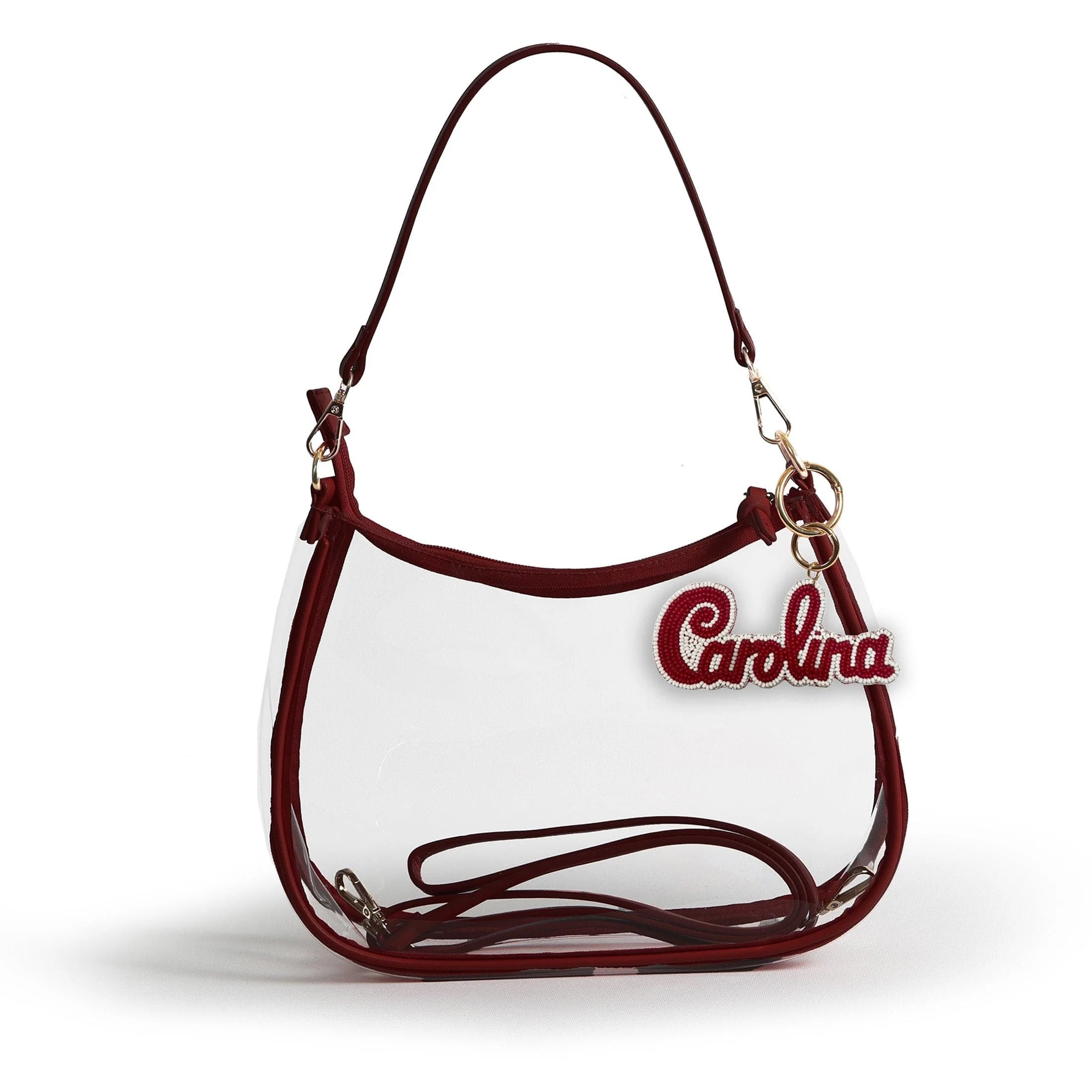 Sara Clear Purse with Beaded Charm – South Carolina Gamecocks