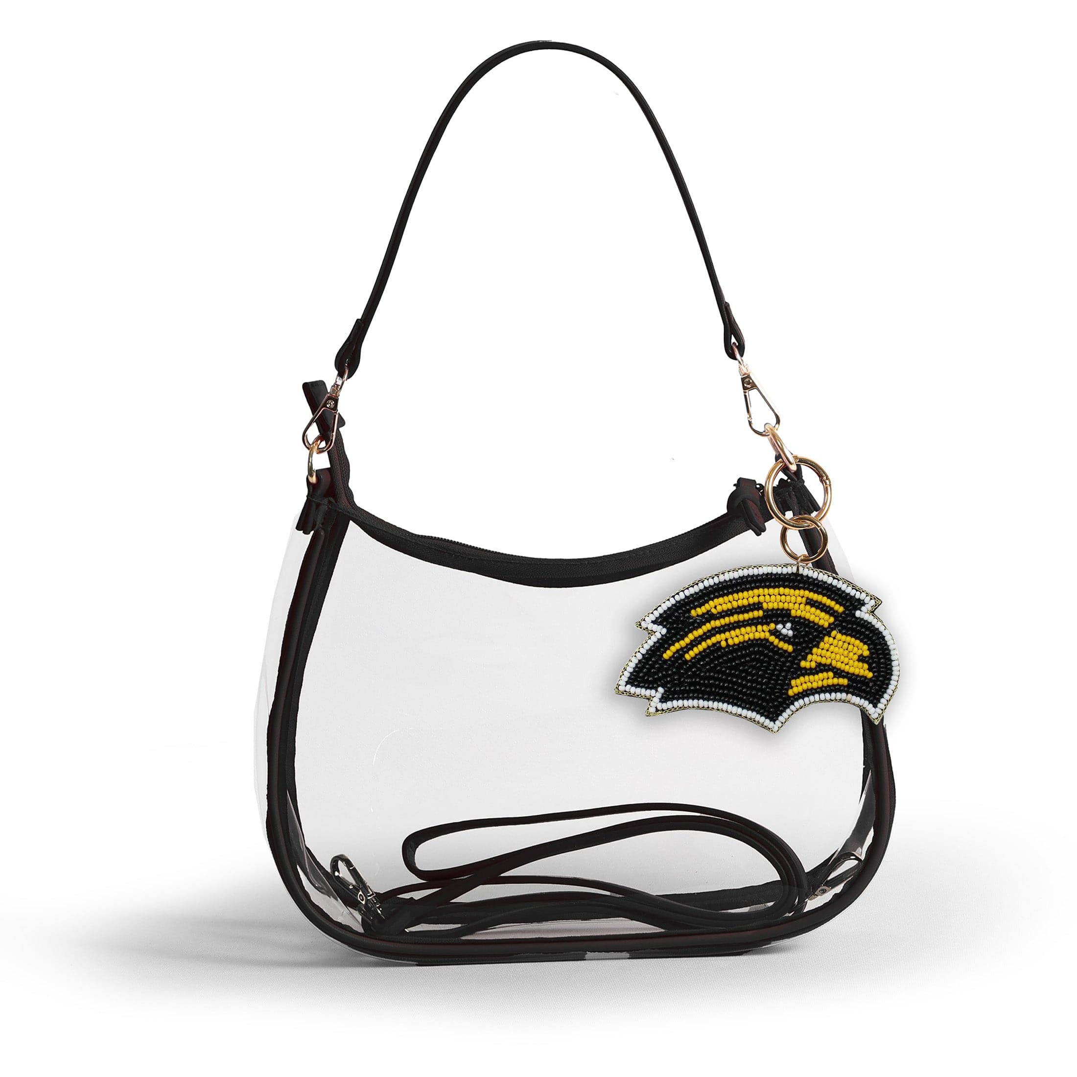 Sara Clear Purse with Beaded Charm – Southern Miss Golden Eagles