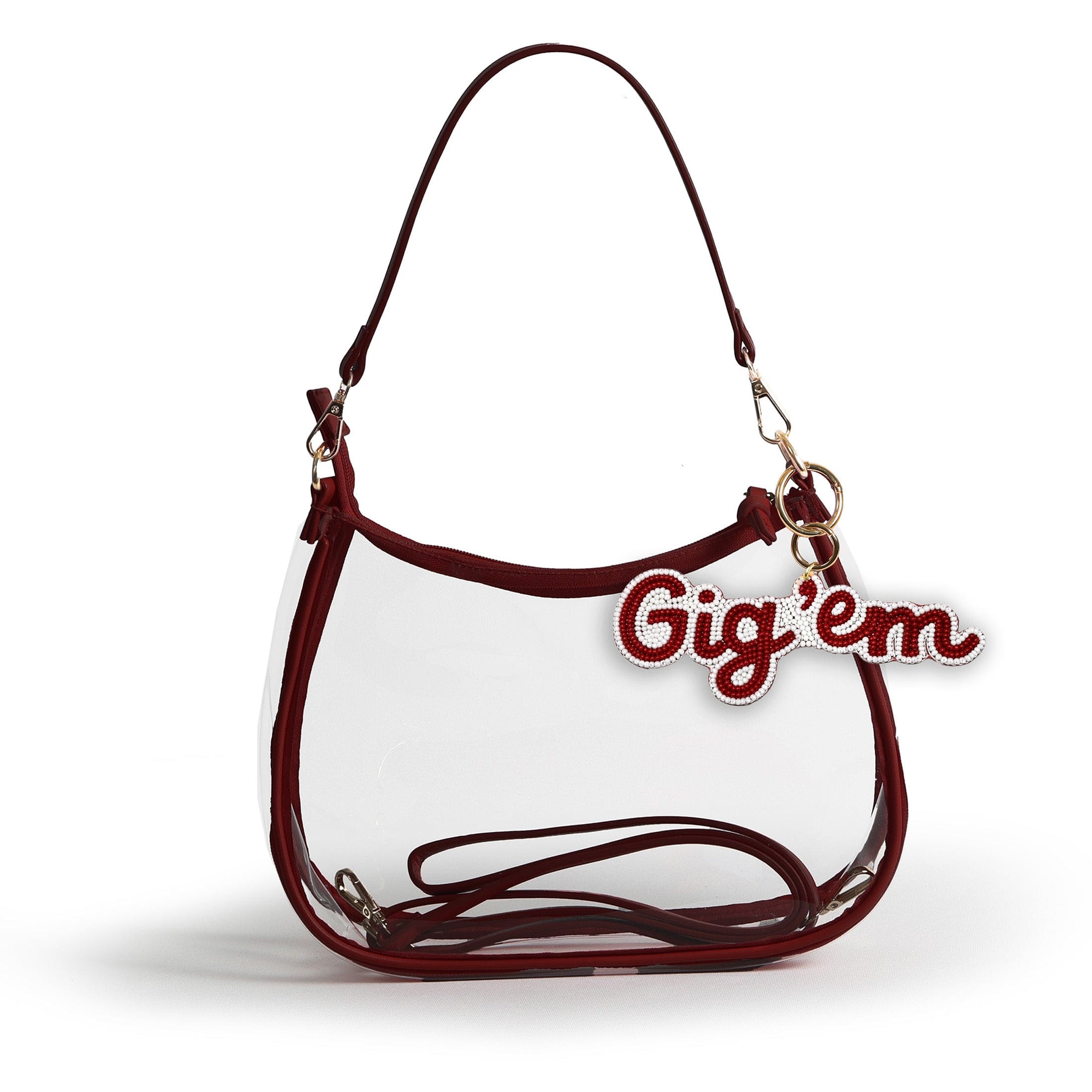 Sara Clear Purse with Beaded Charm – Texas A&M Aggies