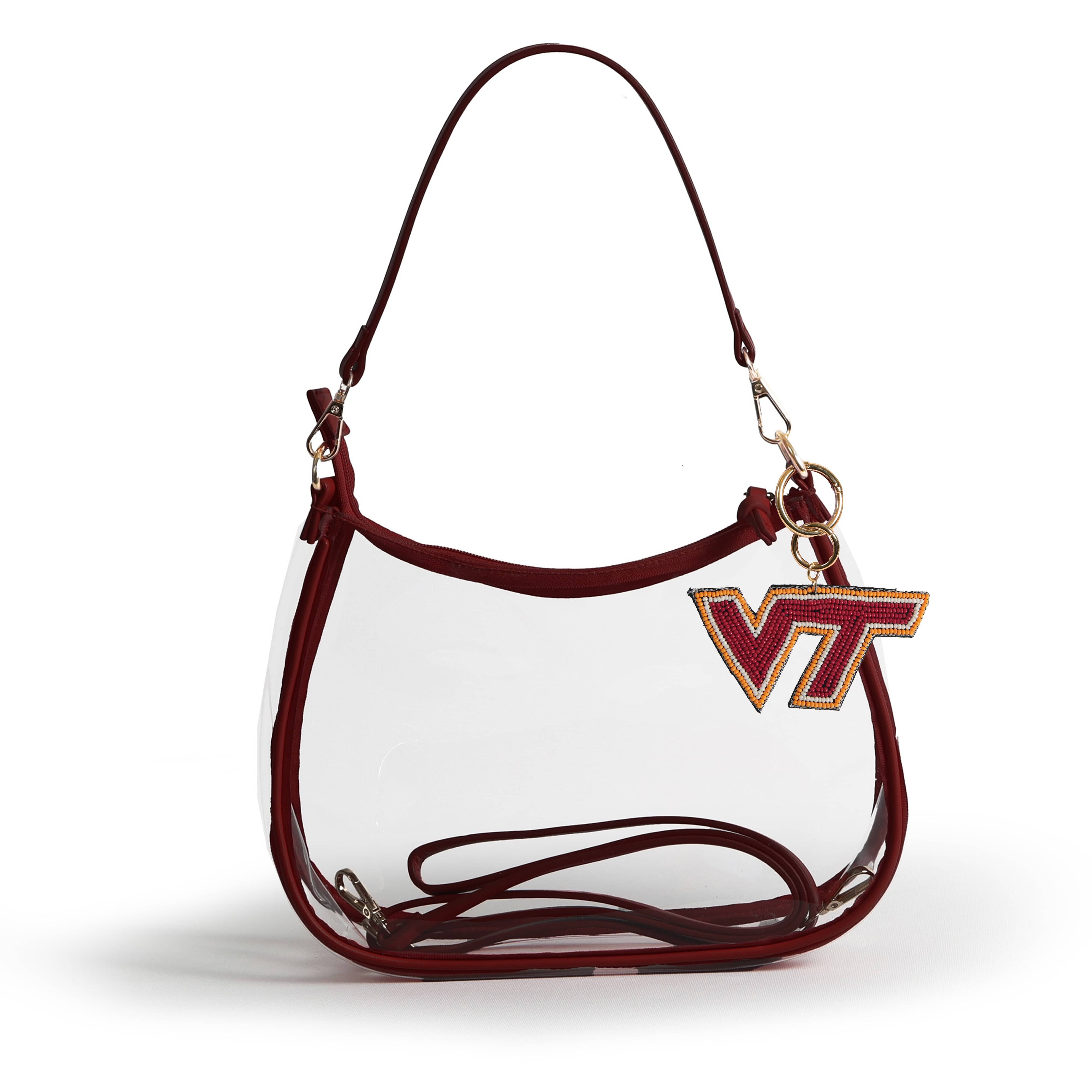Sara Clear Purse with Beaded Charm – Virginia Tech Hokies