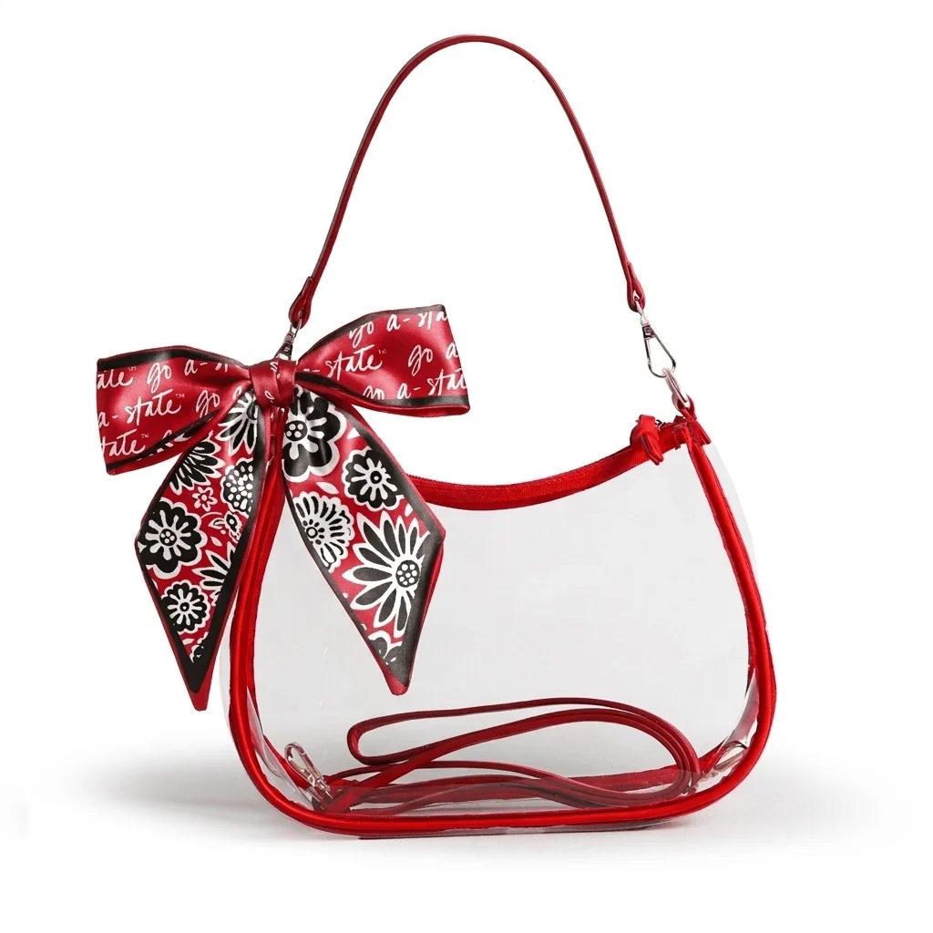 Sara Large Clear Purse with Skinny Scarf – Arkansas State Red Wolves