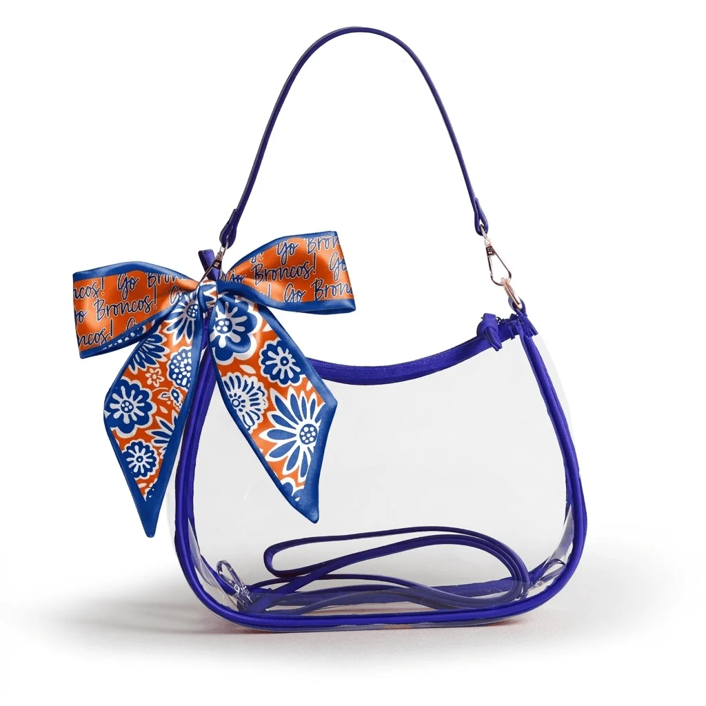 Sara Large Clear Purse with Skinny Scarf – Boise State Broncos