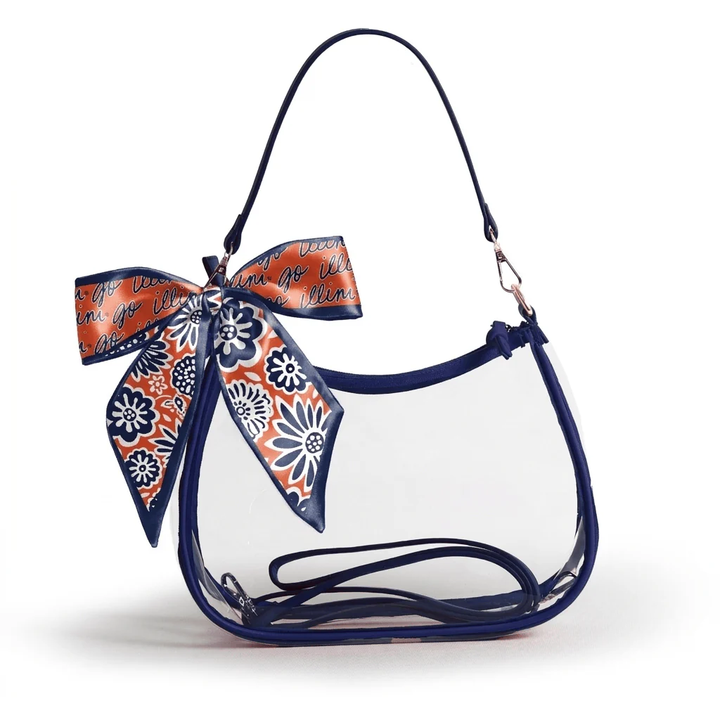 Sara Large Clear Purse with Skinny Scarf – Illinois Fighting Illini