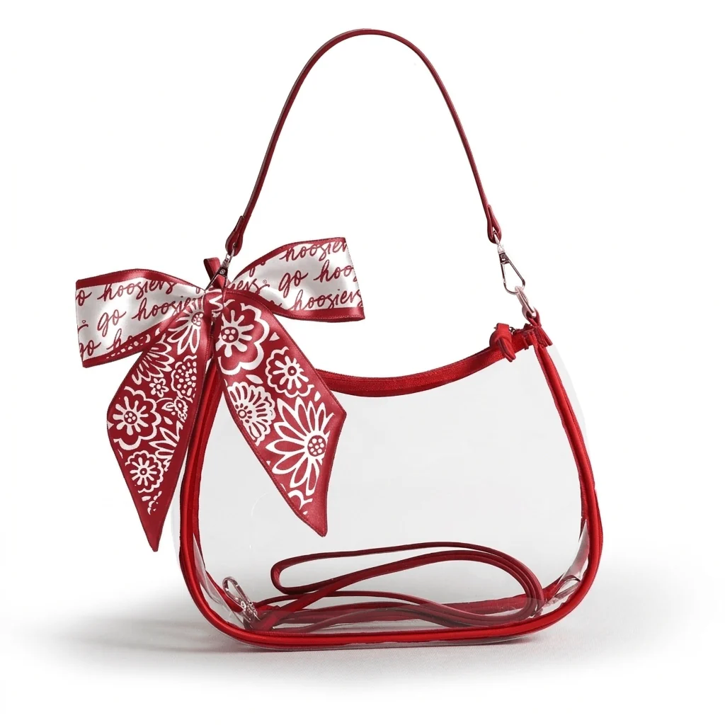 Sara Large Clear Purse with Skinny Scarf – Indiana Hoosiers