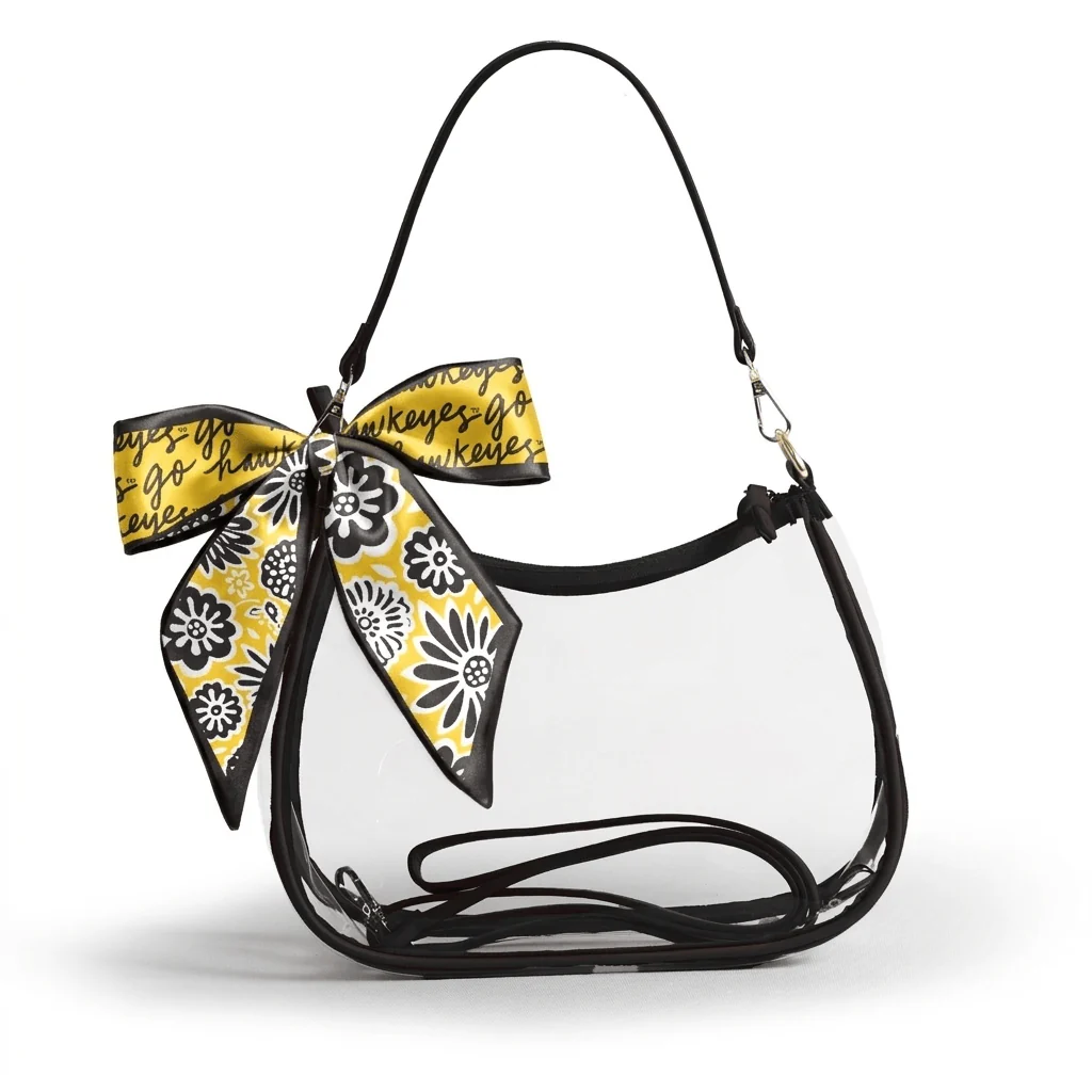 Sara Large Clear Purse with Skinny Scarf – Iowa Hawkeyes