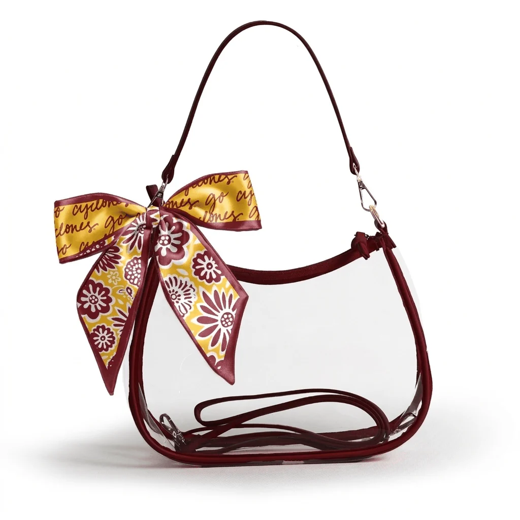 Sara Large Clear Purse with Skinny Scarf – Iowa State Cyclones