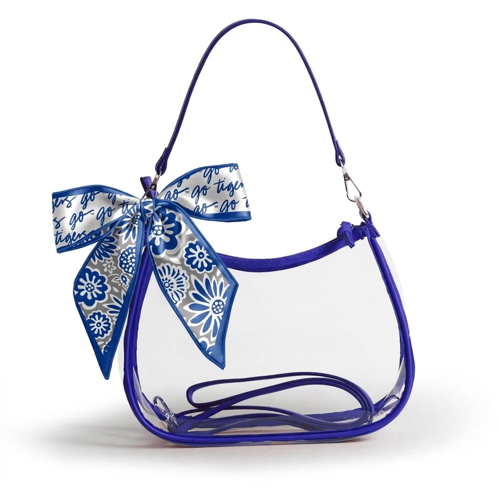Sara Large Clear Purse with Skinny Scarf – Memphis Tigers