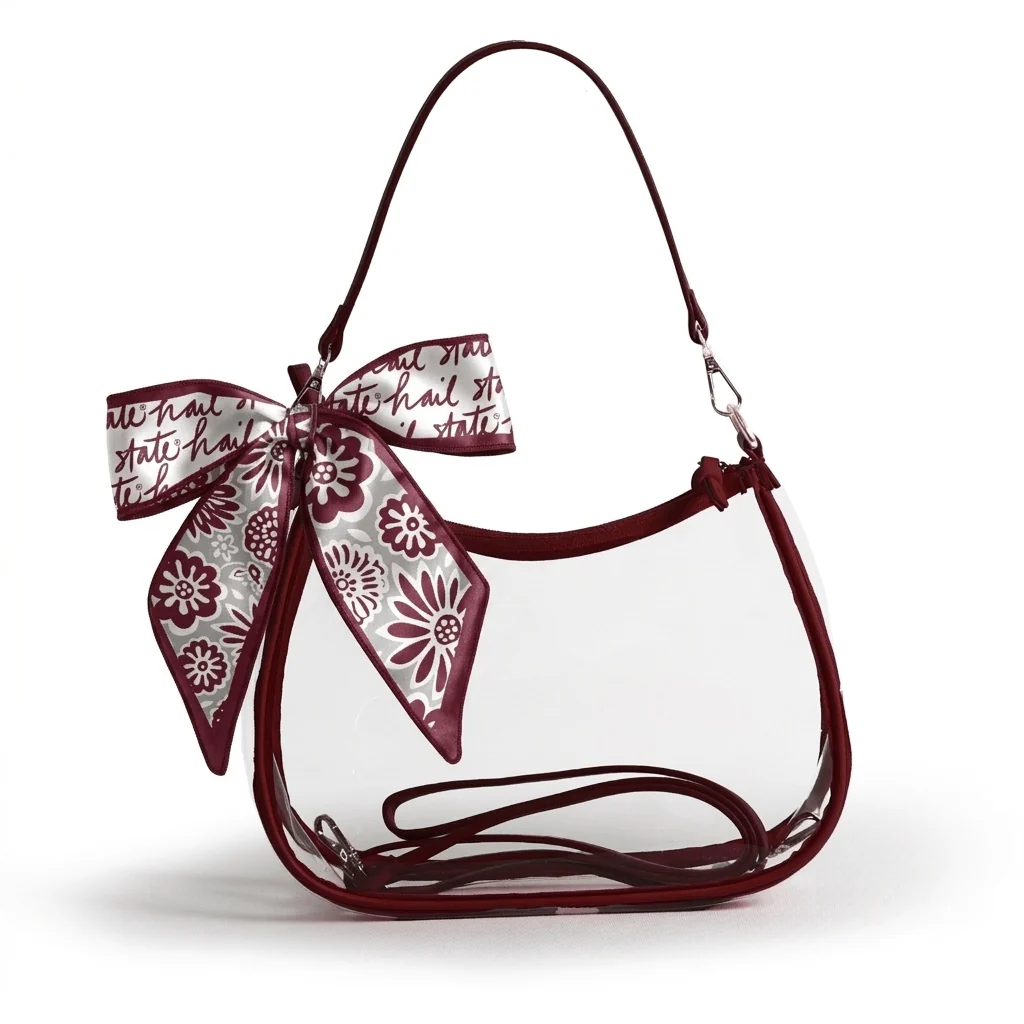 Sara Large Clear Purse with Skinny Scarf – Mississippi State Bulldogs