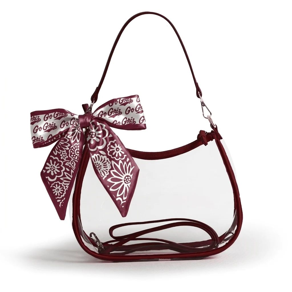 Sara Large Clear Purse with Skinny Scarf – Montana Grizzlies