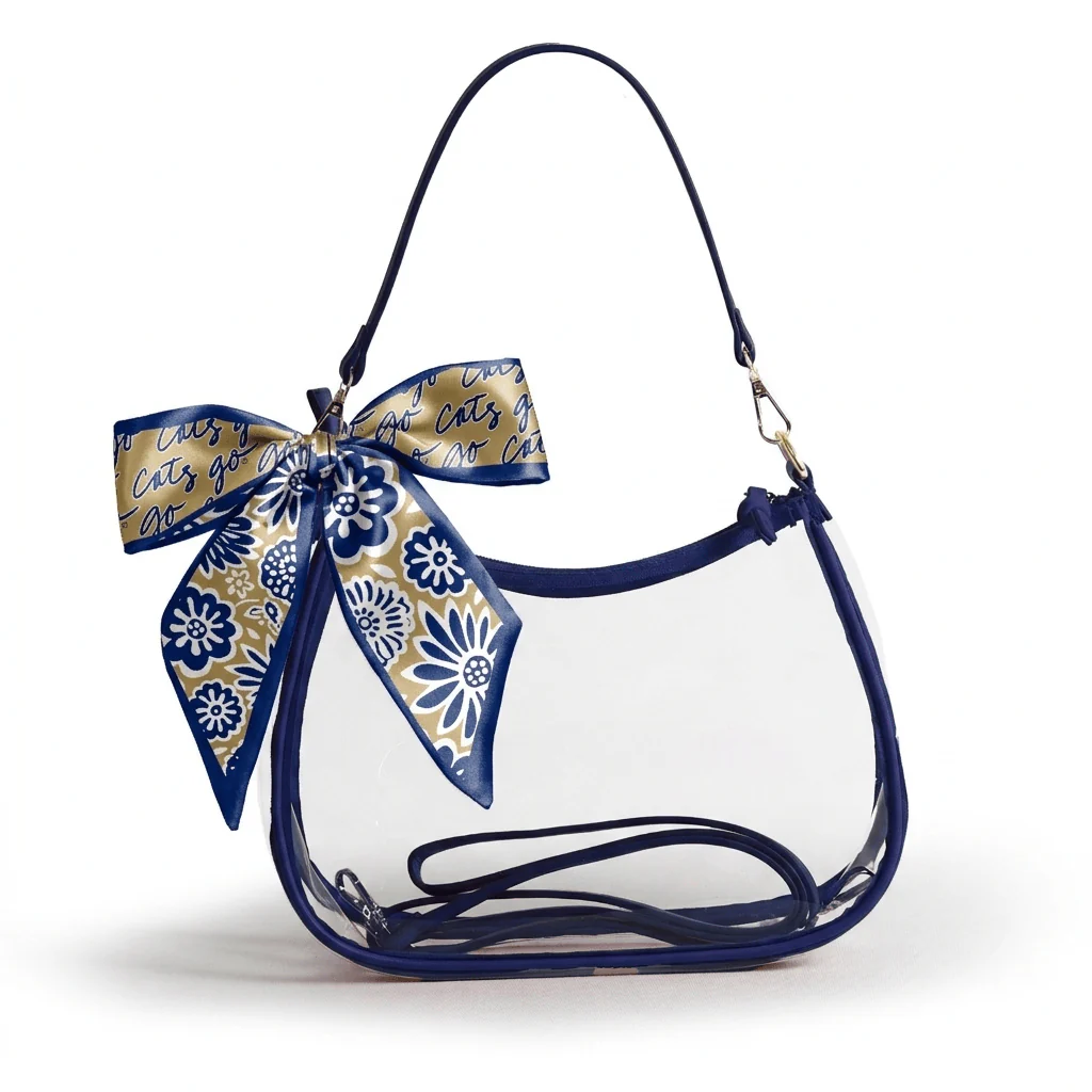 Sara Large Clear Purse with Skinny Scarf – Montana State Bobcats