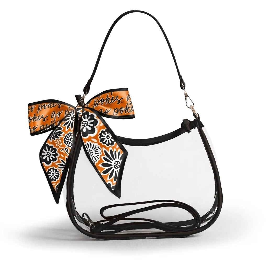 Sara Large Clear Purse with Skinny Scarf – Oklahoma State Cowboys