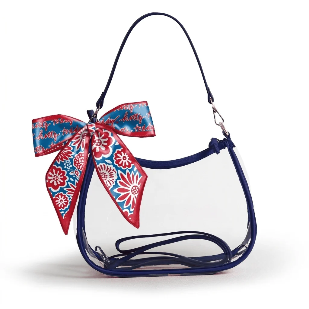 Sara Large Clear Purse with Skinny Scarf – Ole Miss Rebels