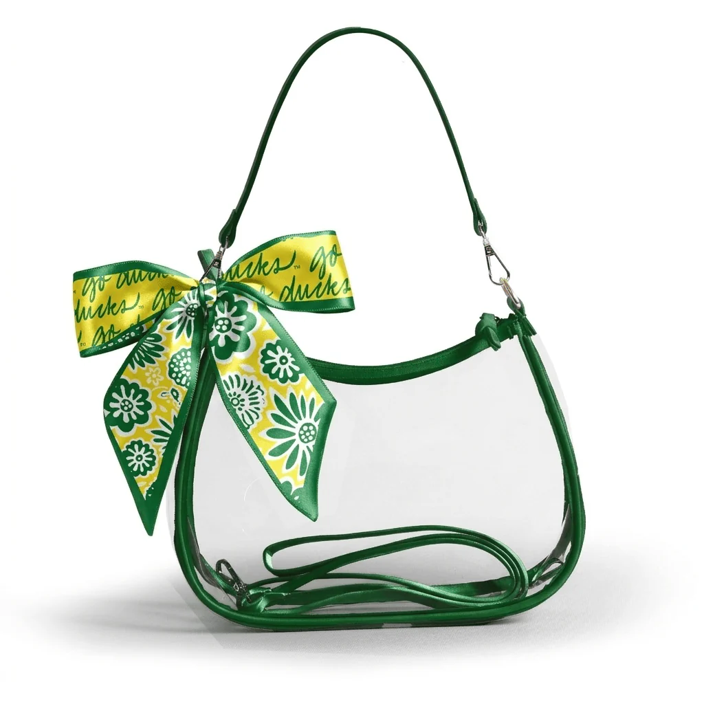 Sara Large Clear Purse with Skinny Scarf – Oregon Ducks