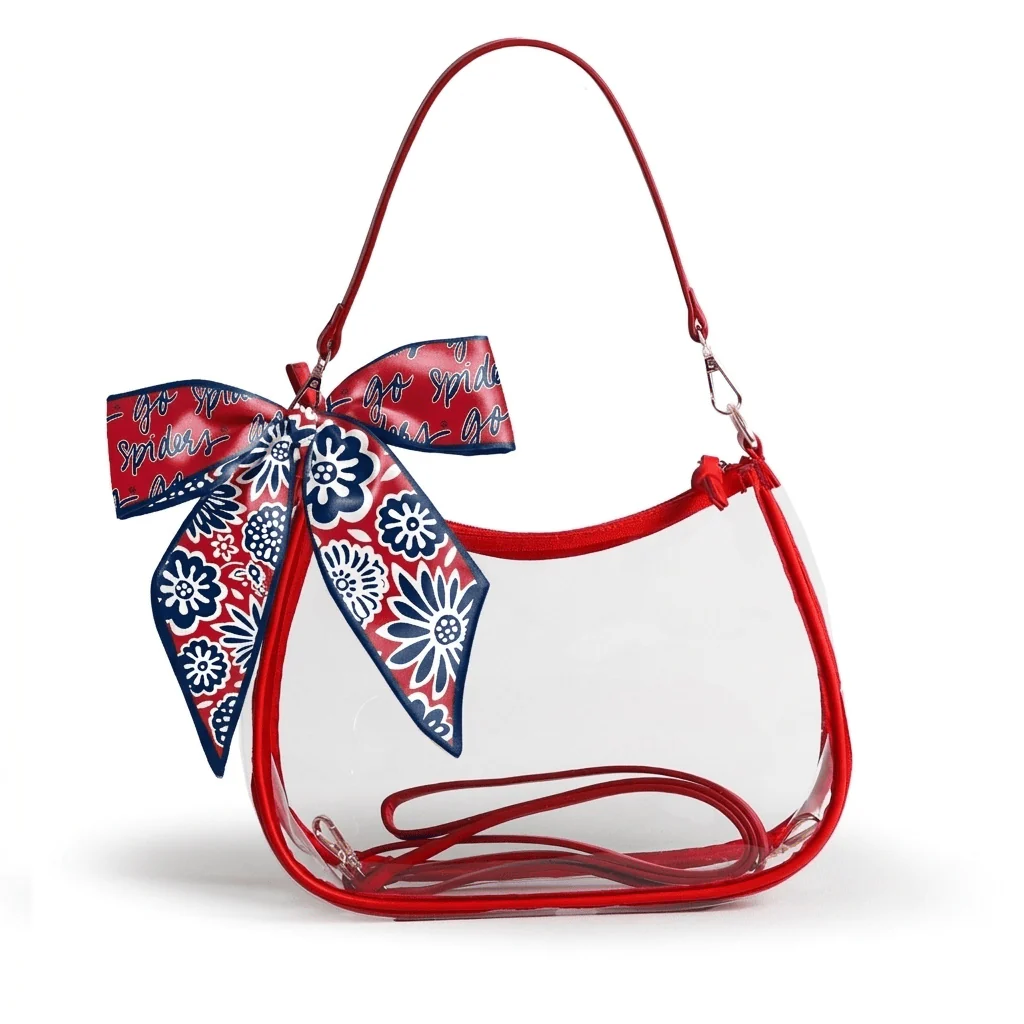 Sara Large Clear Purse with Skinny Scarf – Richmond Spiders