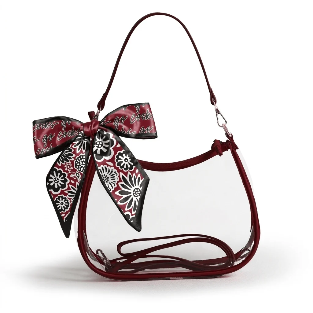 Sara Large Clear Purse with Skinny Scarf – South Carolina Gamecocks
