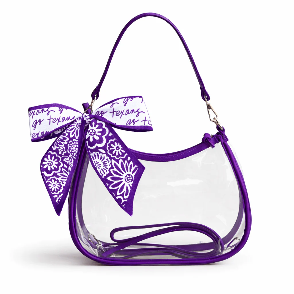Sara Large Clear Purse with Skinny Scarf – Tarleton State Texans